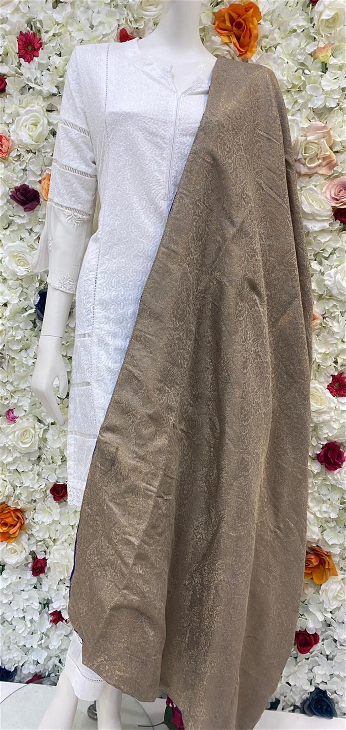 Purple Hint of Blue Embroidered Velvet Shawls and Scarves
