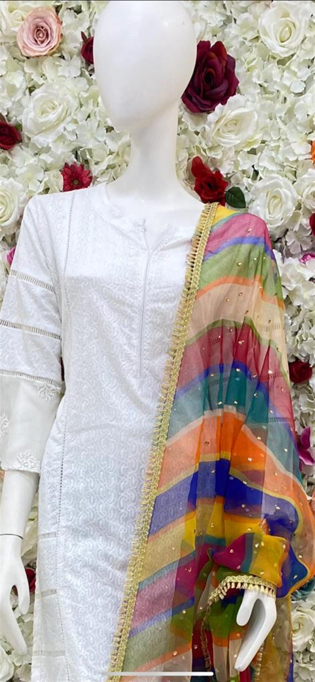 Colourful Dupatta-01 Organza Shawls and Scarves