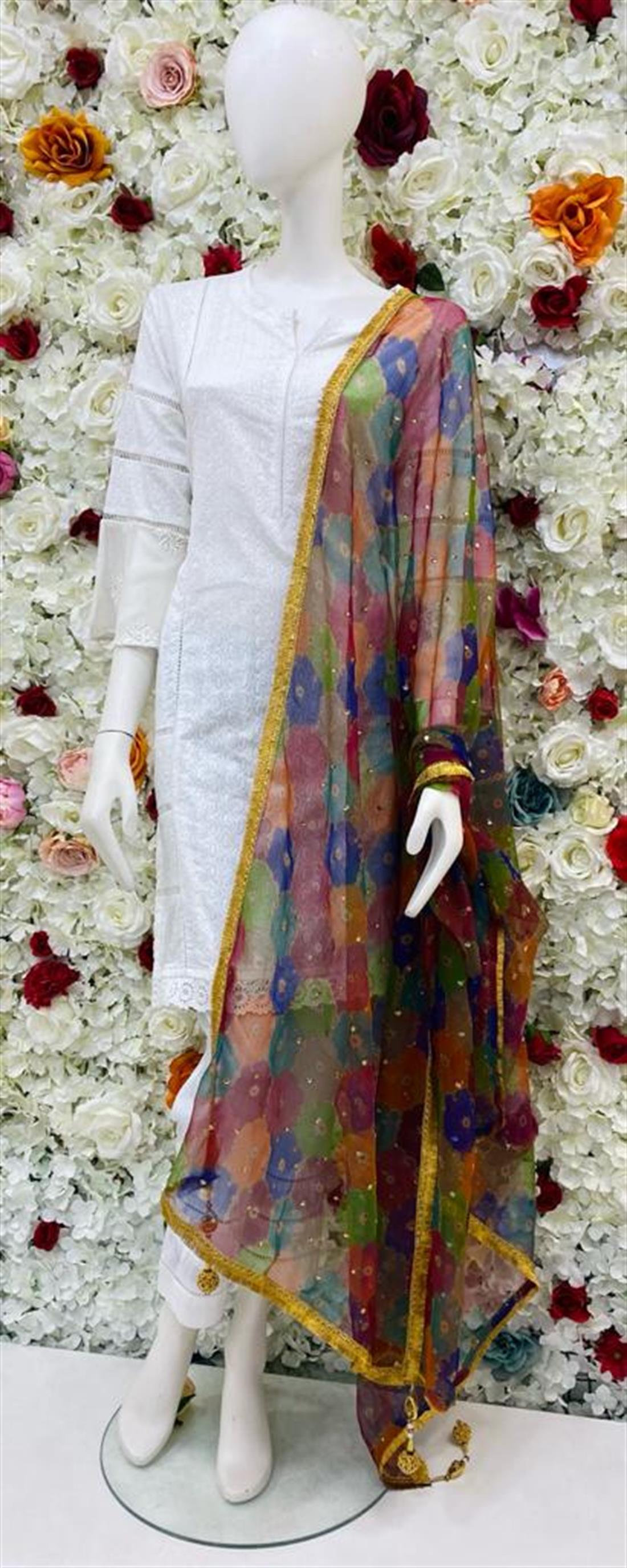 Colourful Dupatta-02 Organza Shawls and Scarves