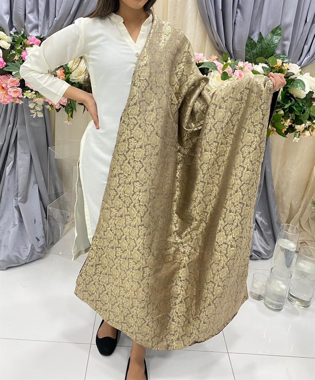 Maroon Embroidered Velvet Shawls and Scarves