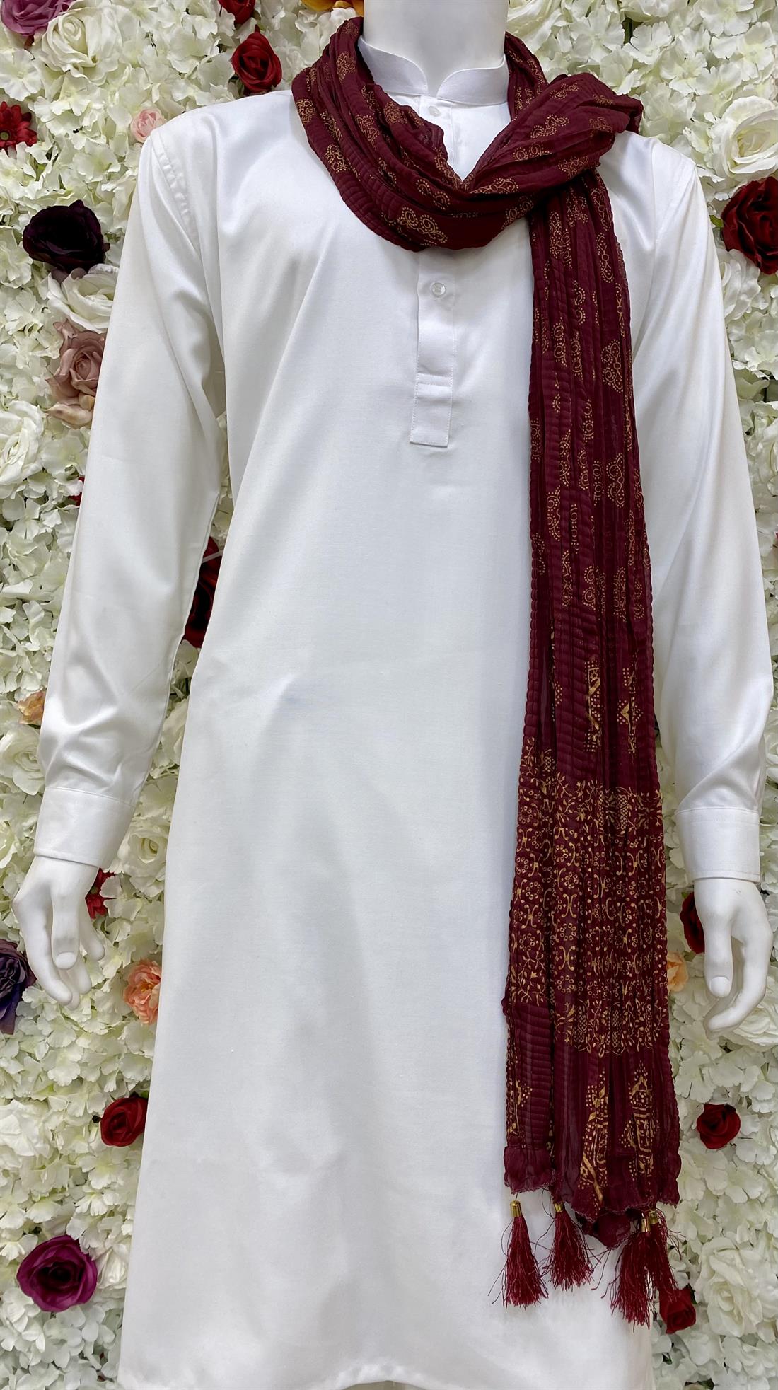 Maroon & Gold Mens Shawls