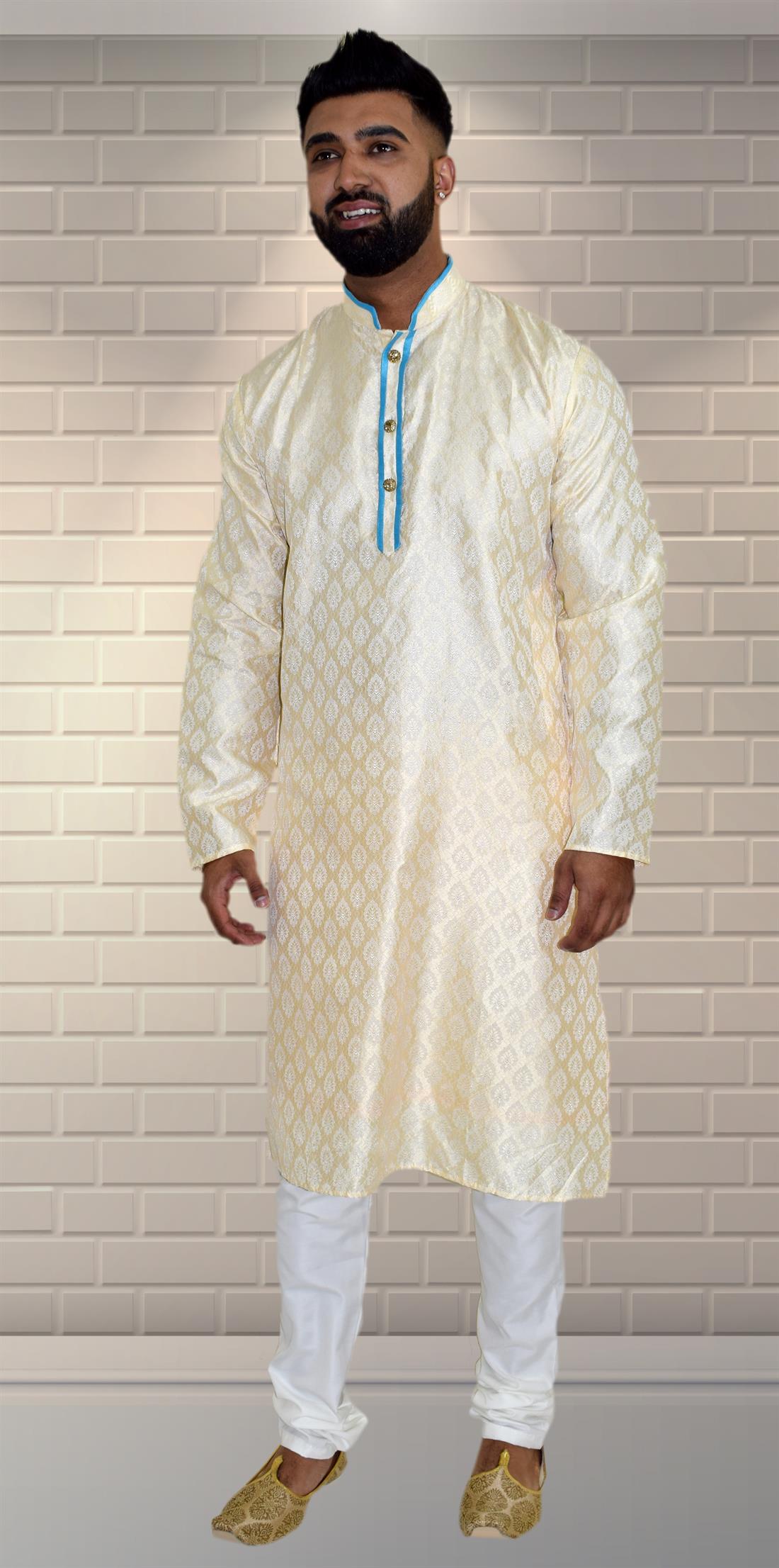 Cream Mens Kurta Pajama