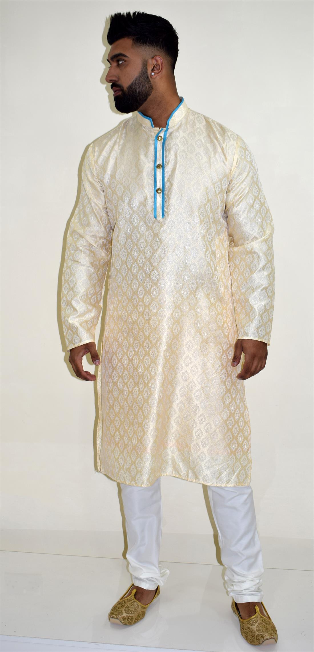Cream Mens Kurta Pajama