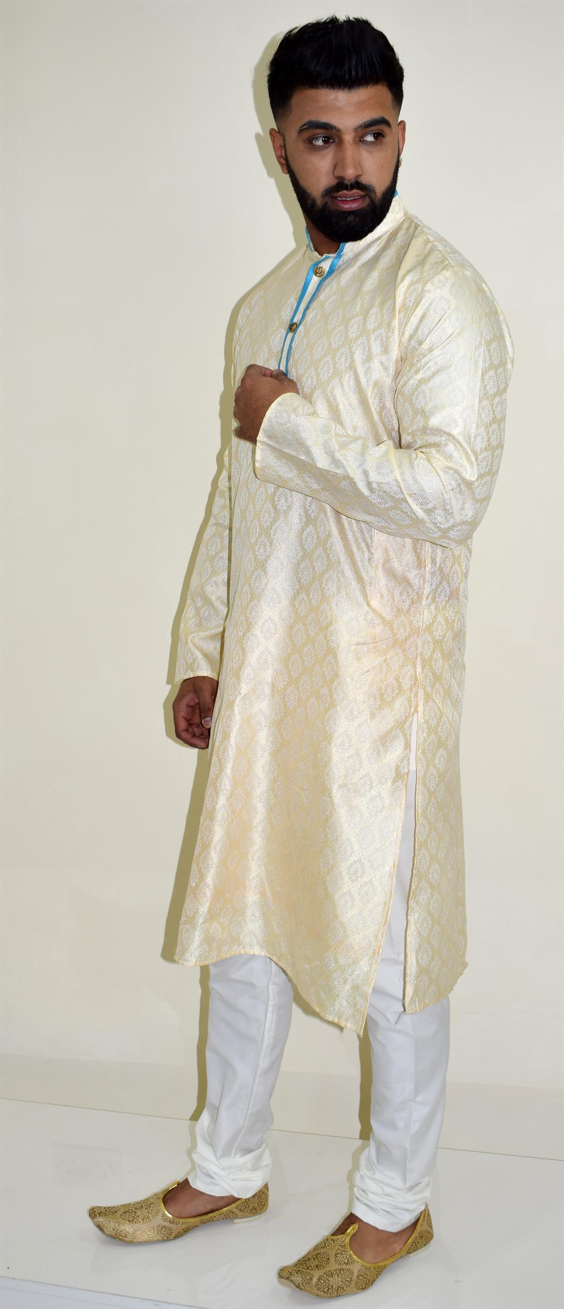 Cream Mens Kurta Pajama
