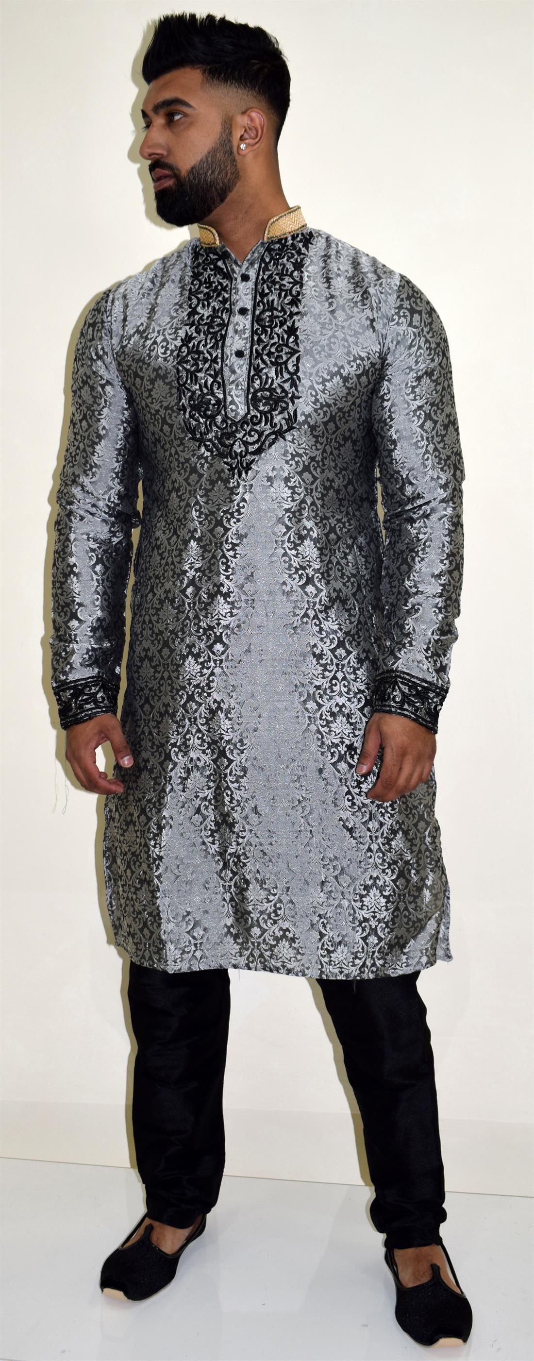 Grey Mens Kurta Pajama