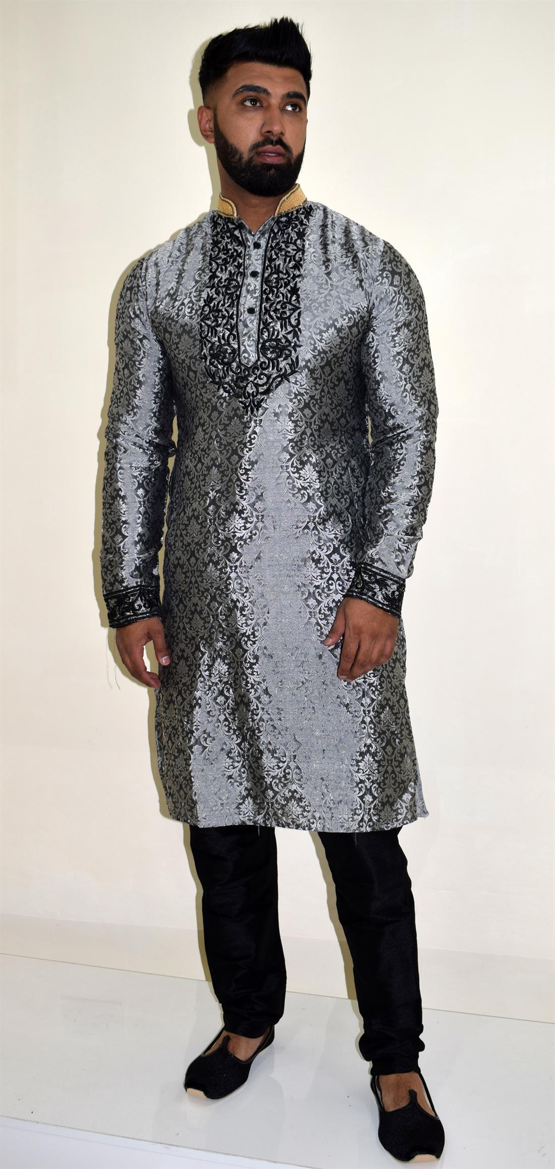 Grey Mens Kurta Pajama