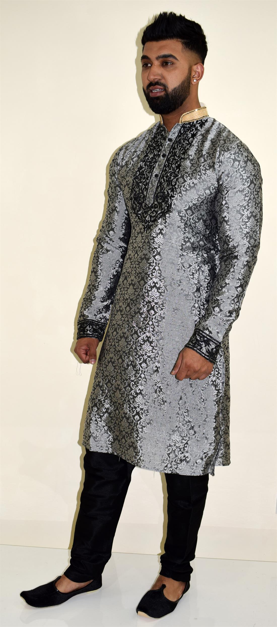 Grey Mens Kurta Pajama