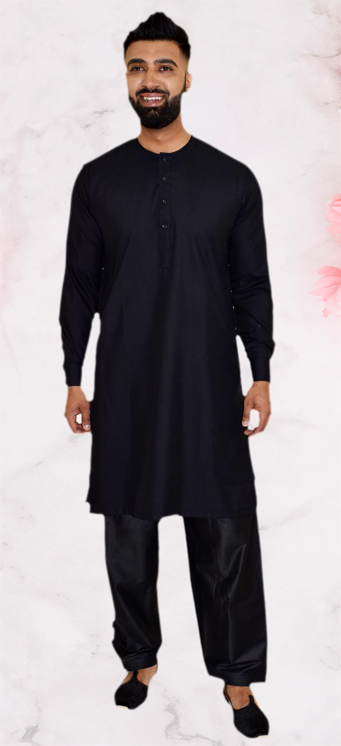 Black Mens Kurta Pajama