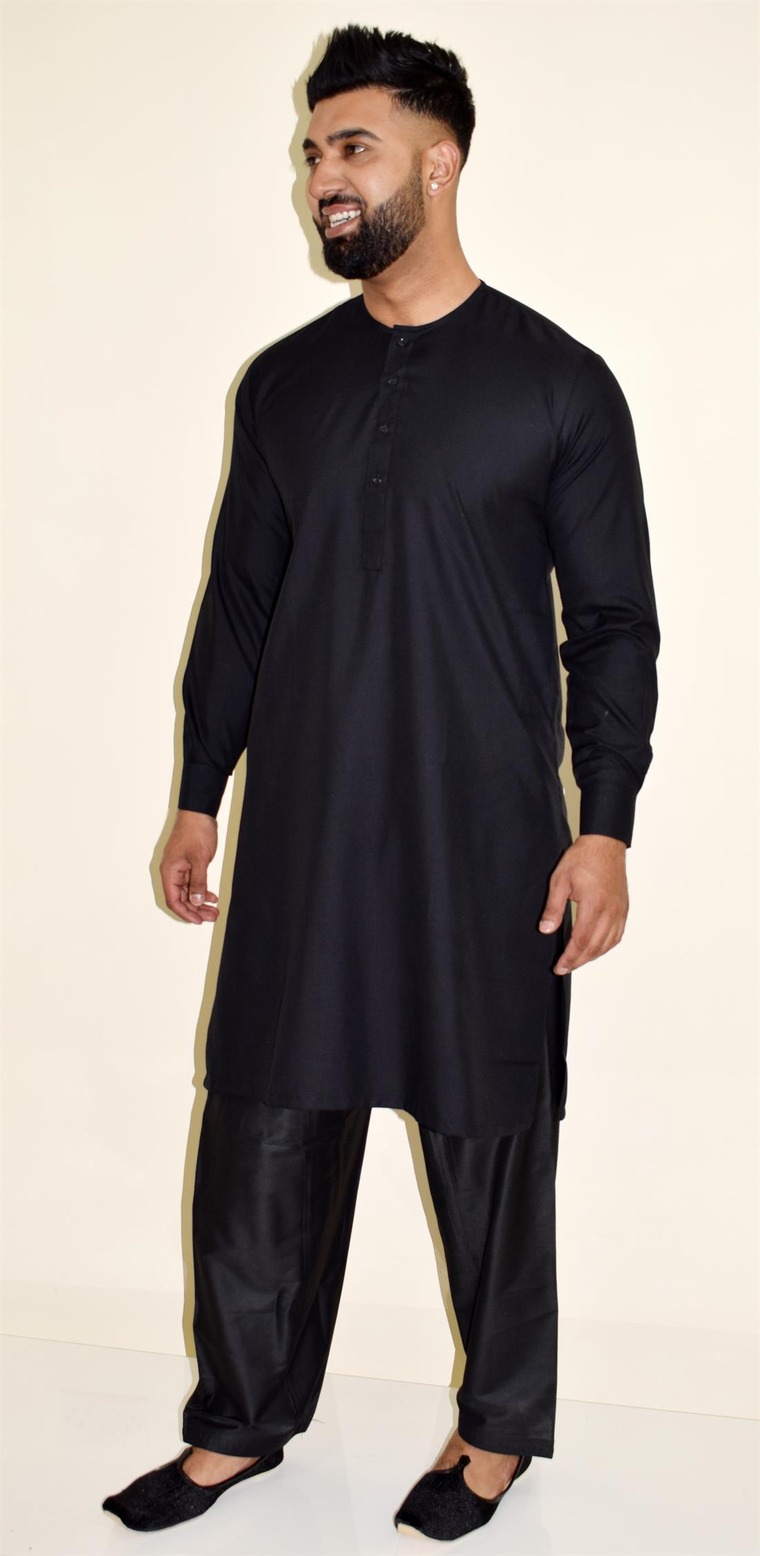 Black Mens Kurta Pajama