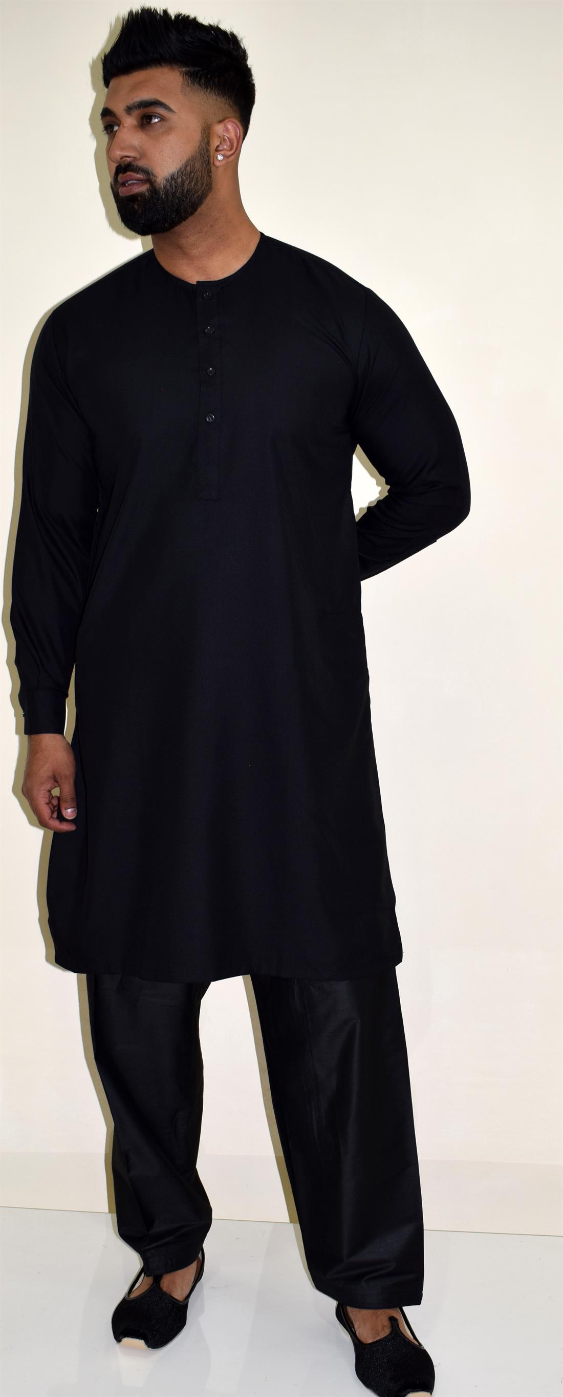 Black Mens Kurta Pajama