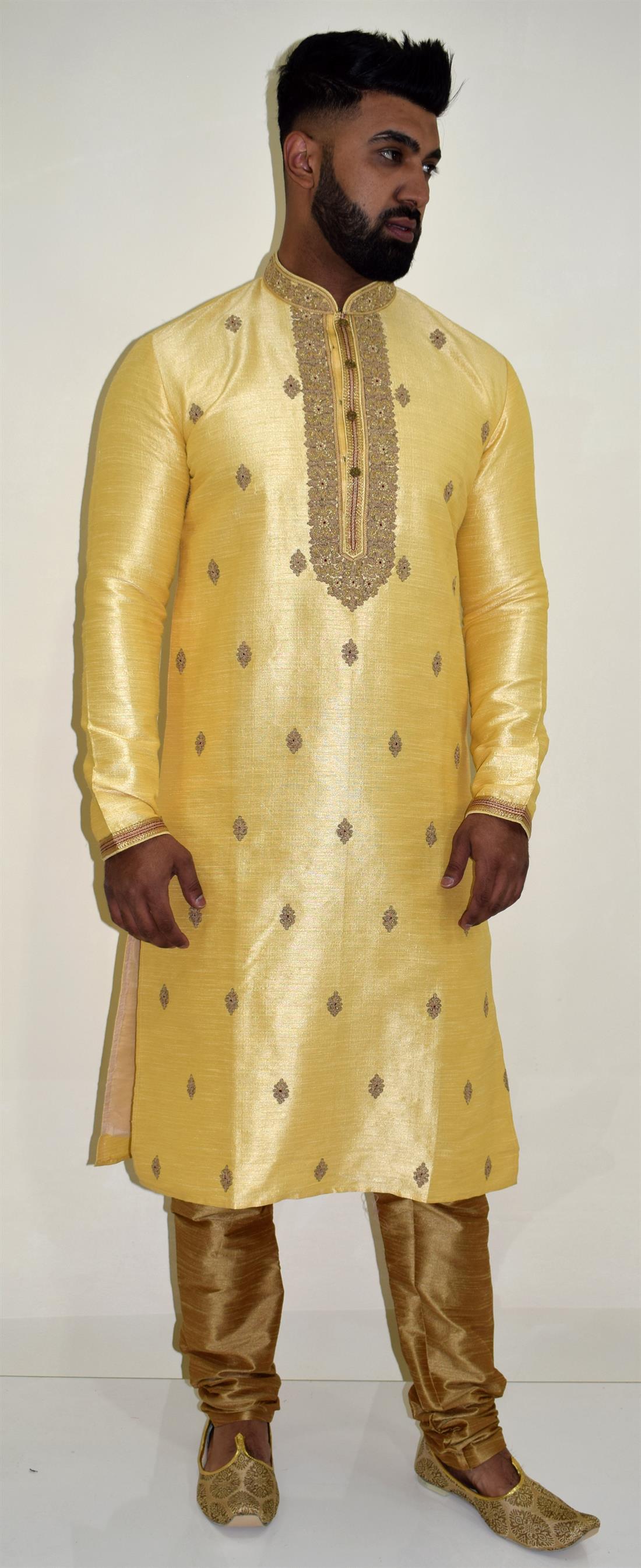 Yellow Mens Kurta Pajama