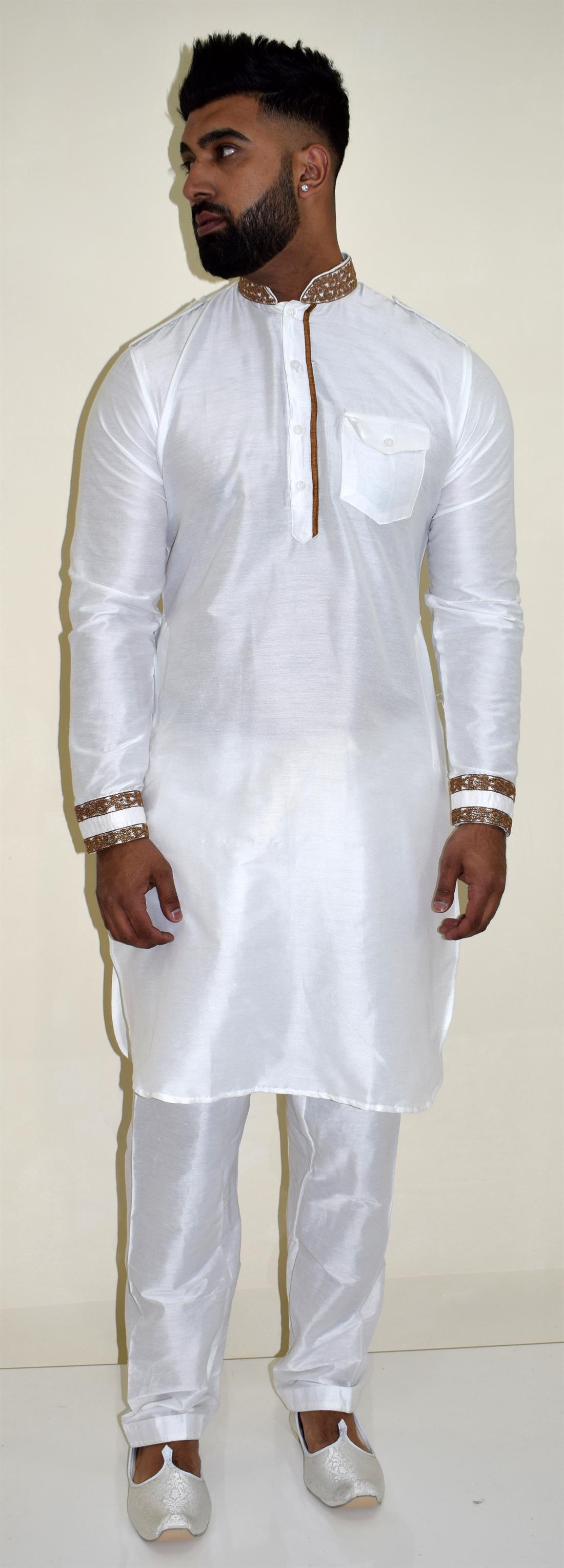 White Mens Shalwar Kameez