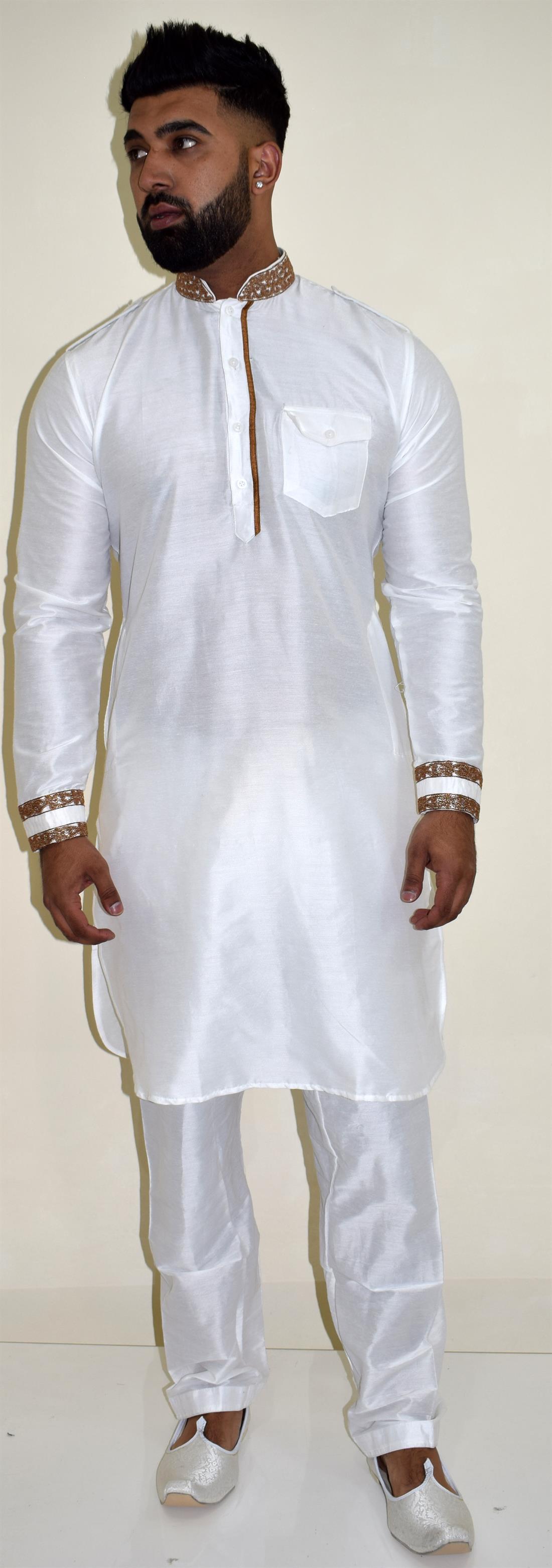 White Mens Shalwar Kameez
