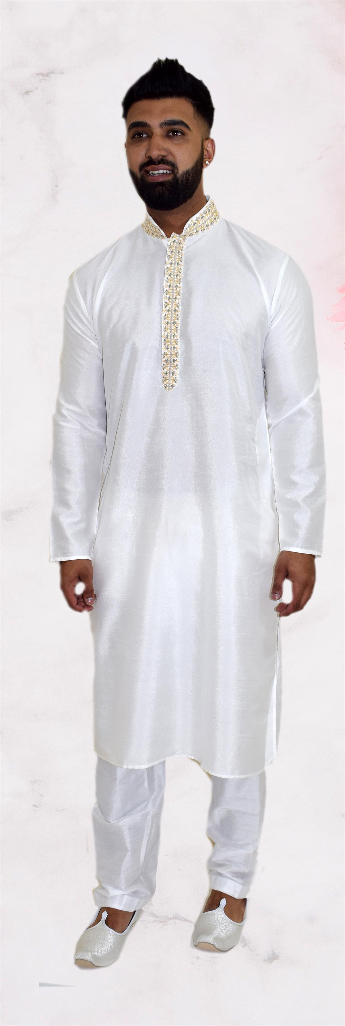 White Mens Kurta Pajama