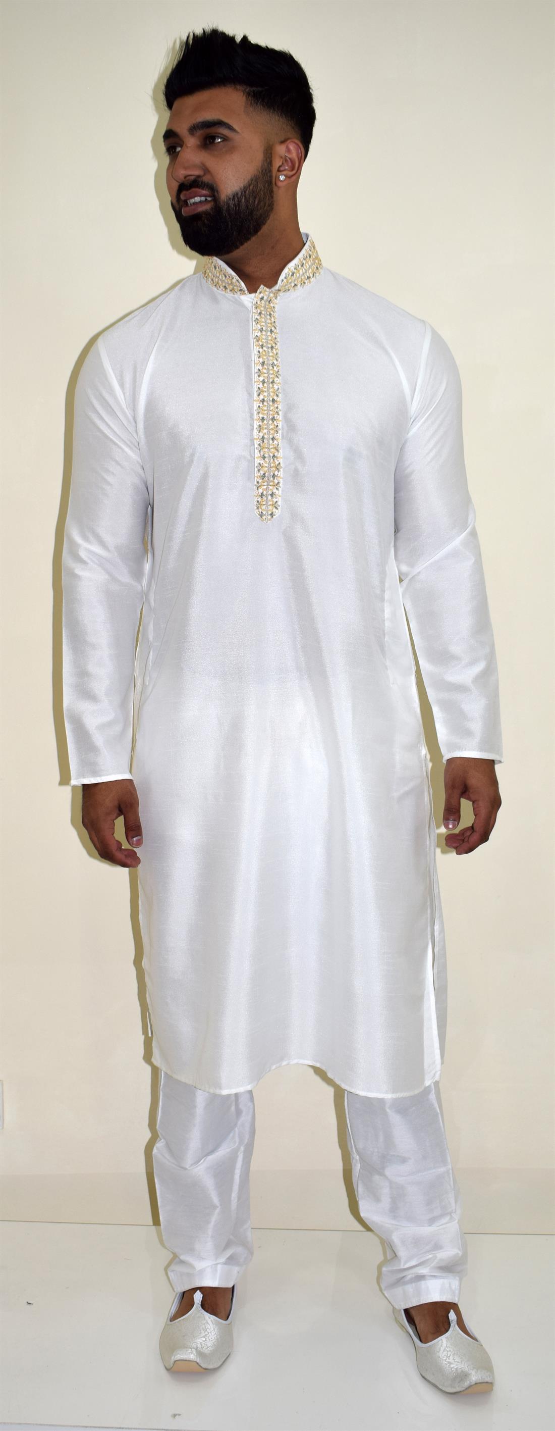White Mens Kurta Pajama