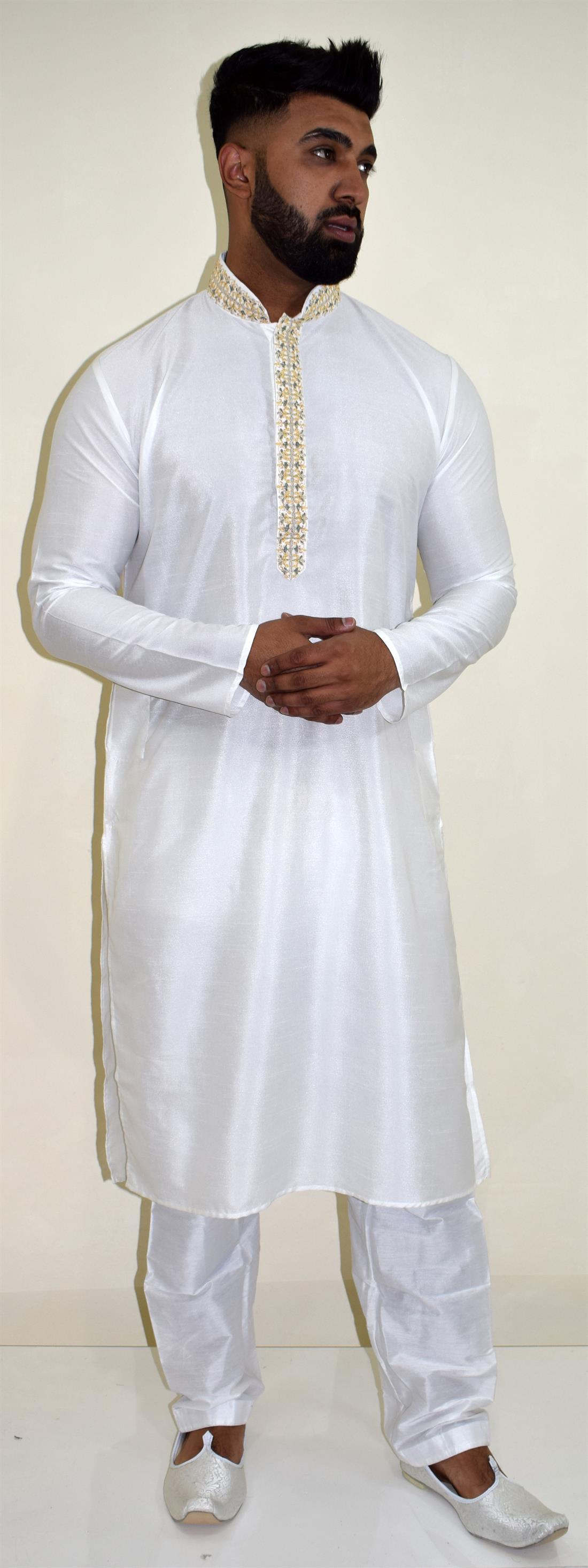 White Mens Kurta Pajama