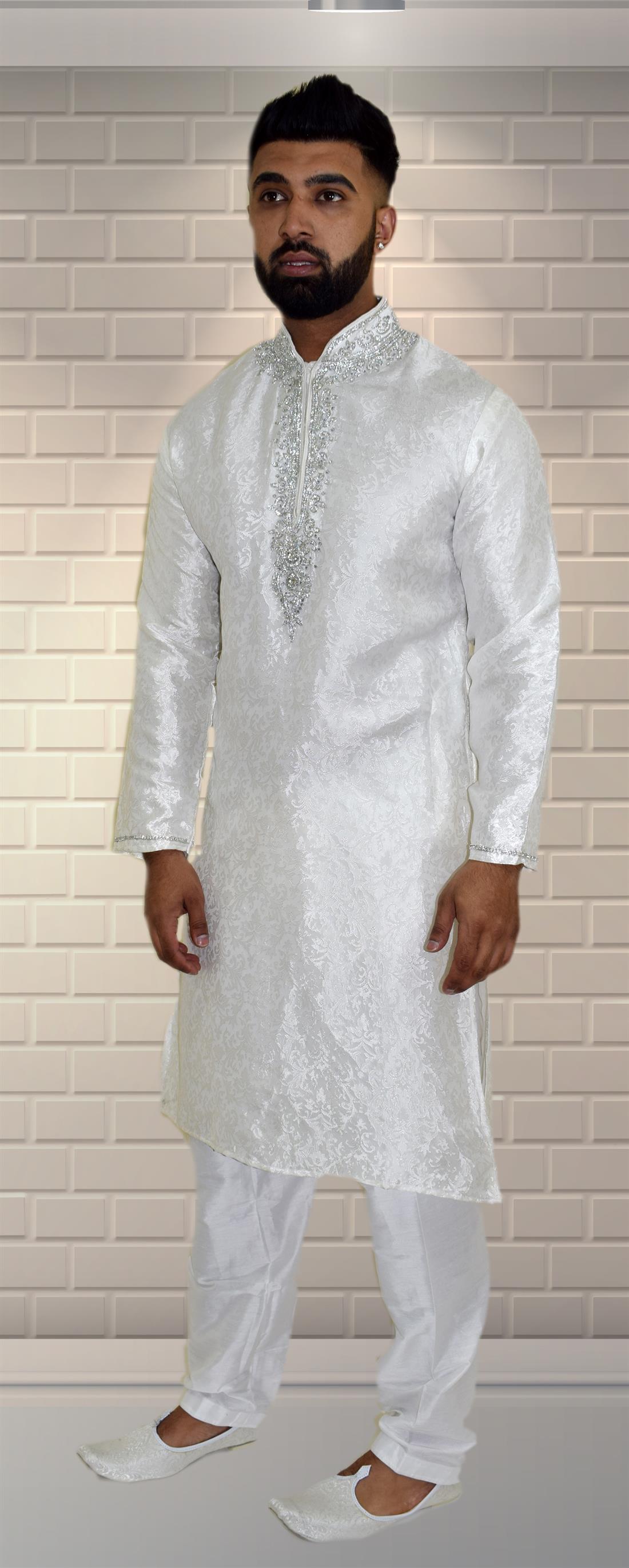 White Mens Kurta Pajama