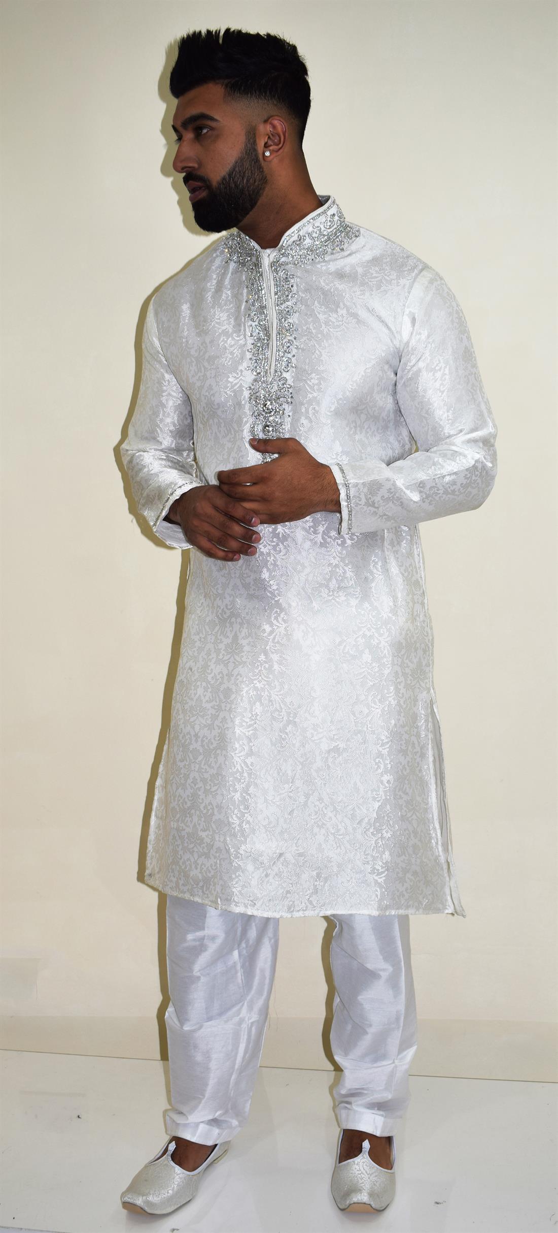 White Mens Kurta Pajama