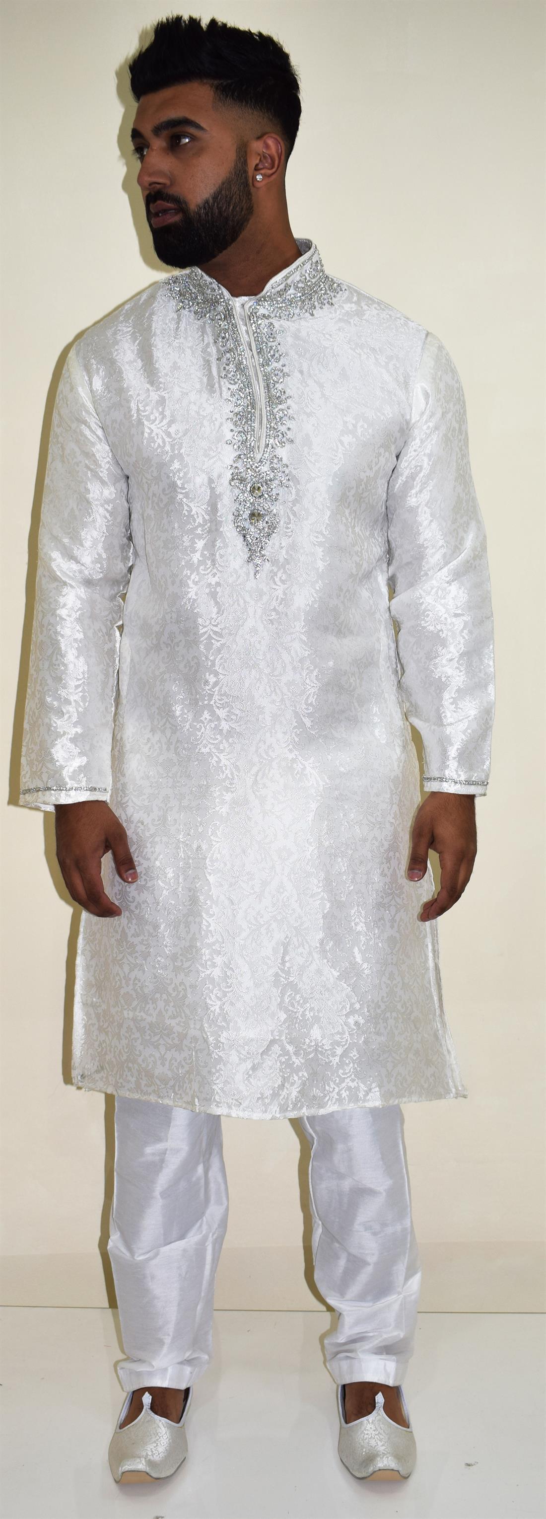 White Mens Kurta Pajama