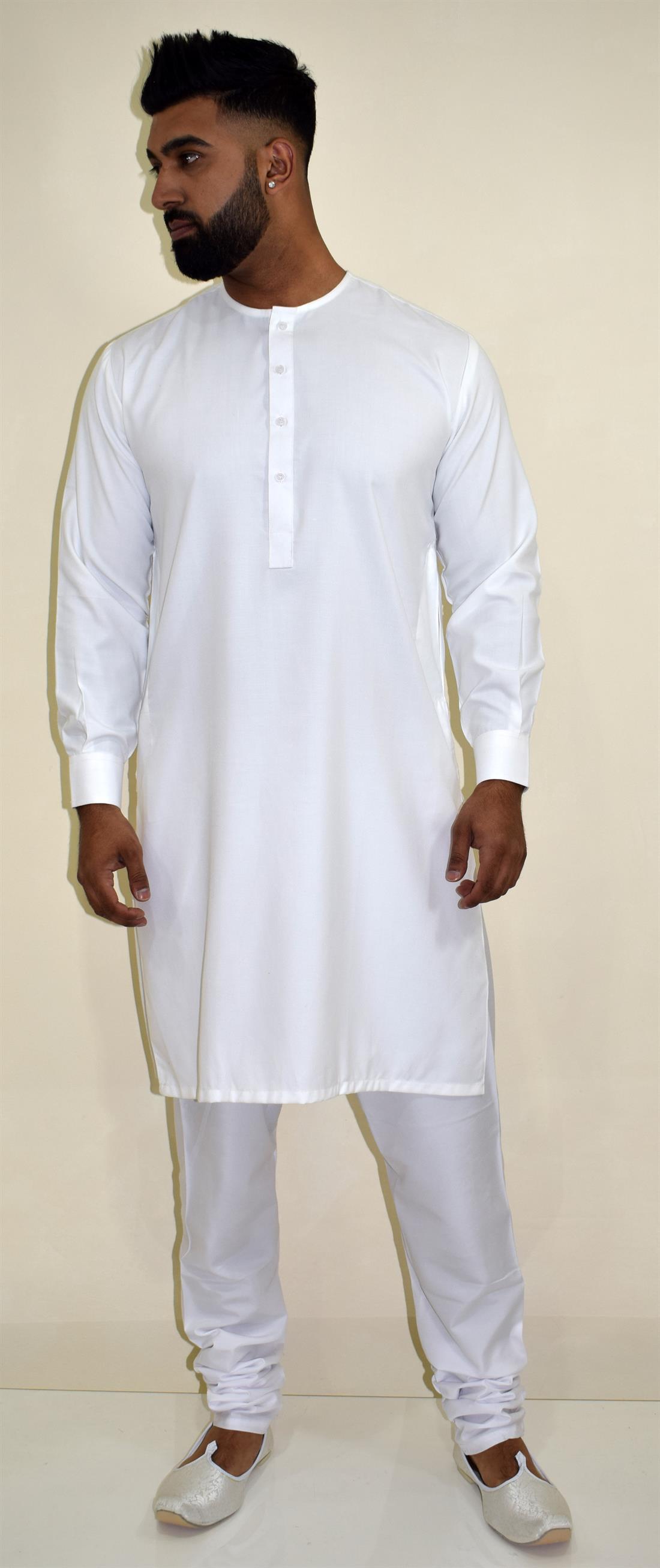 White Mens Kurta Pajama