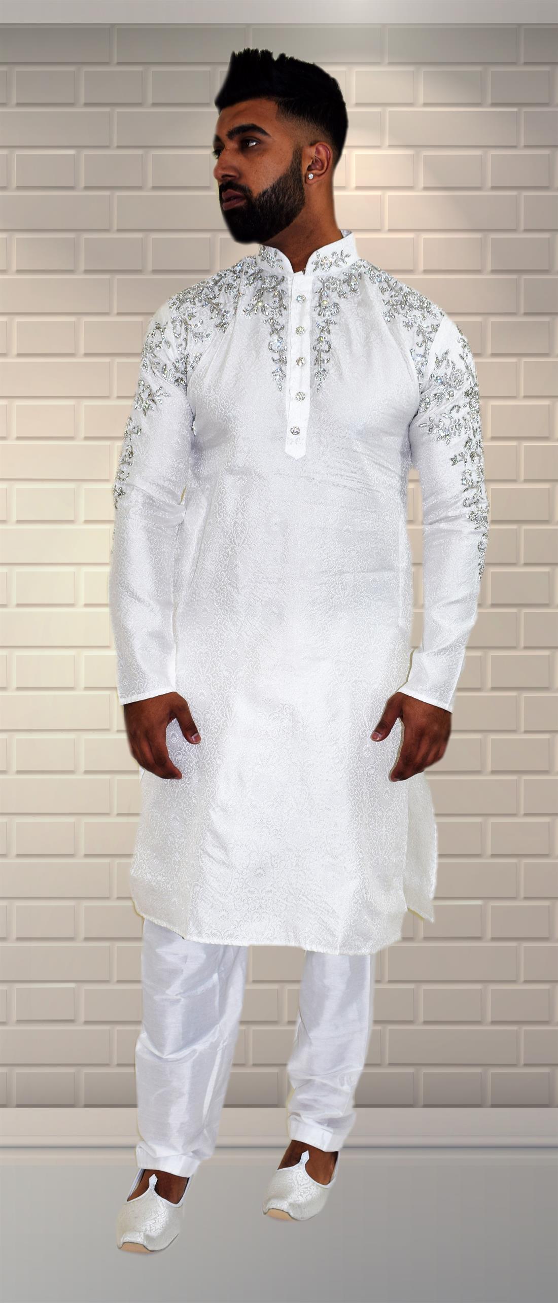 White Mens Kurta Pajama