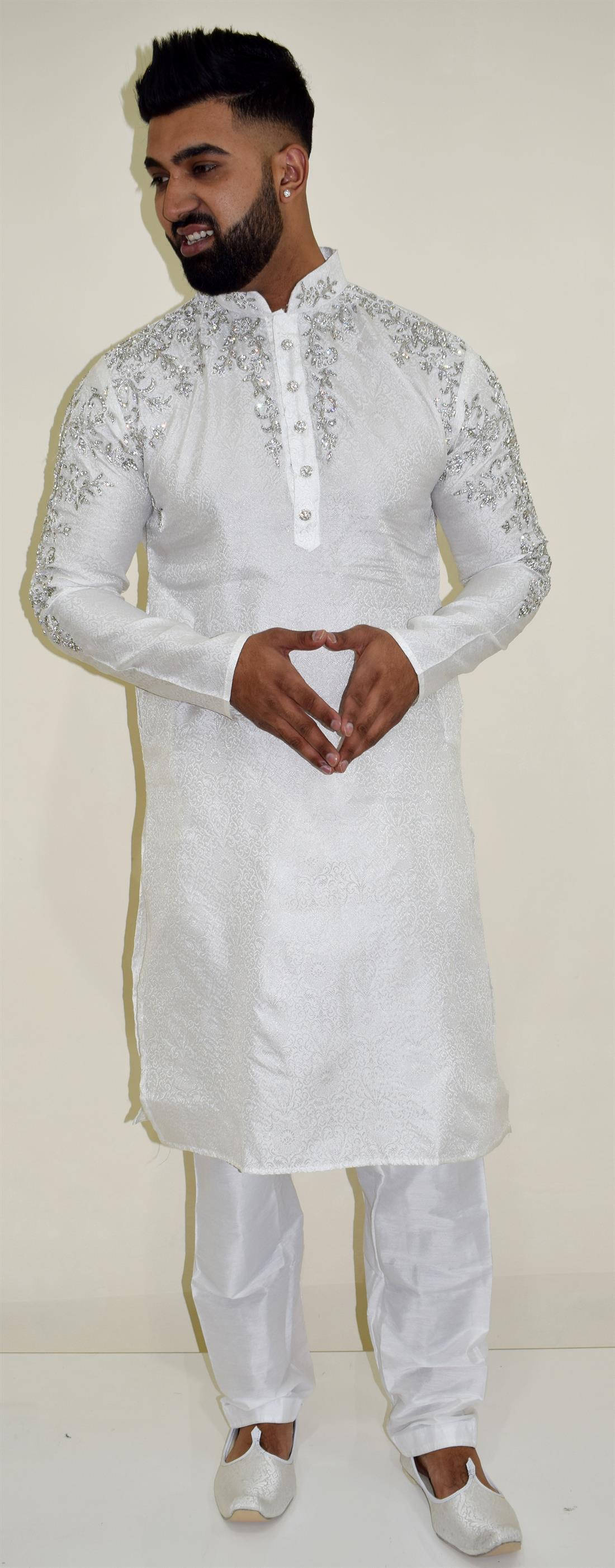 White Mens Kurta Pajama