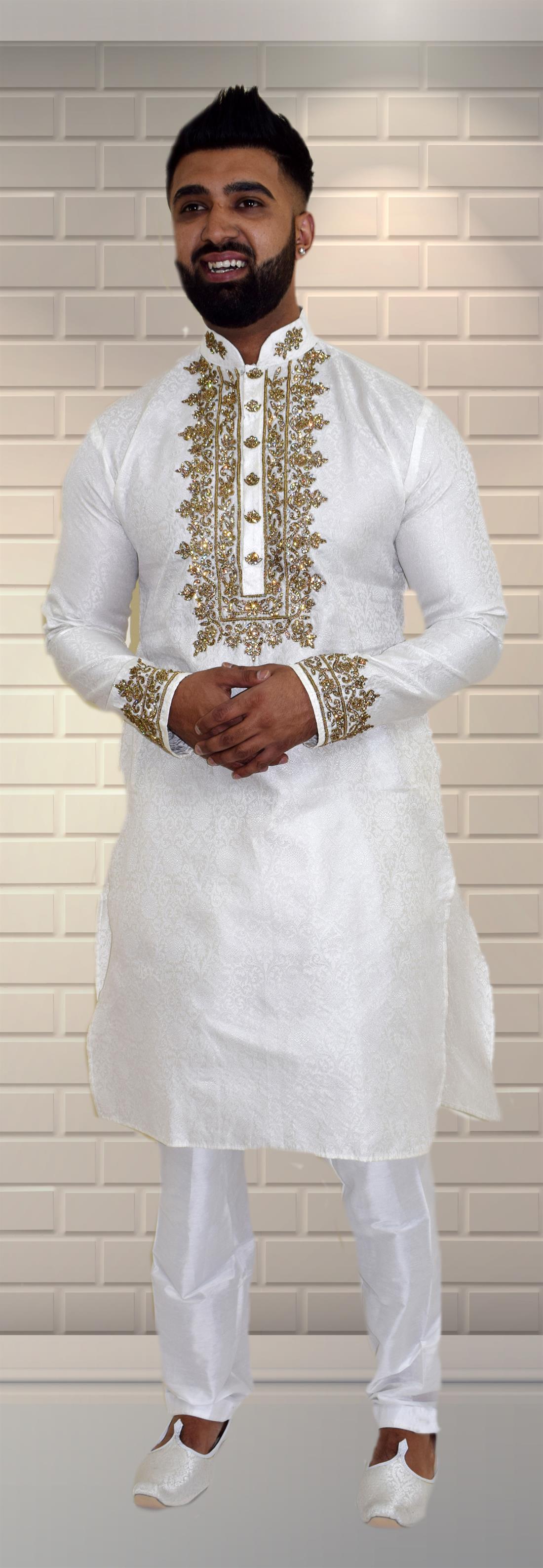 White Mens Kurta Pajama