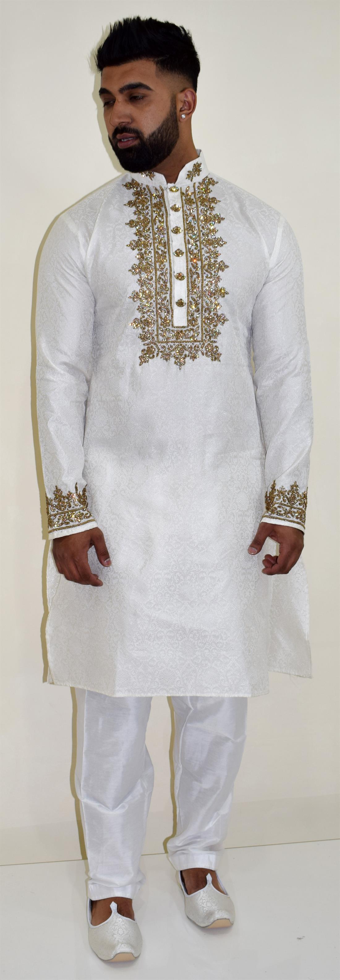 White Mens Kurta Pajama