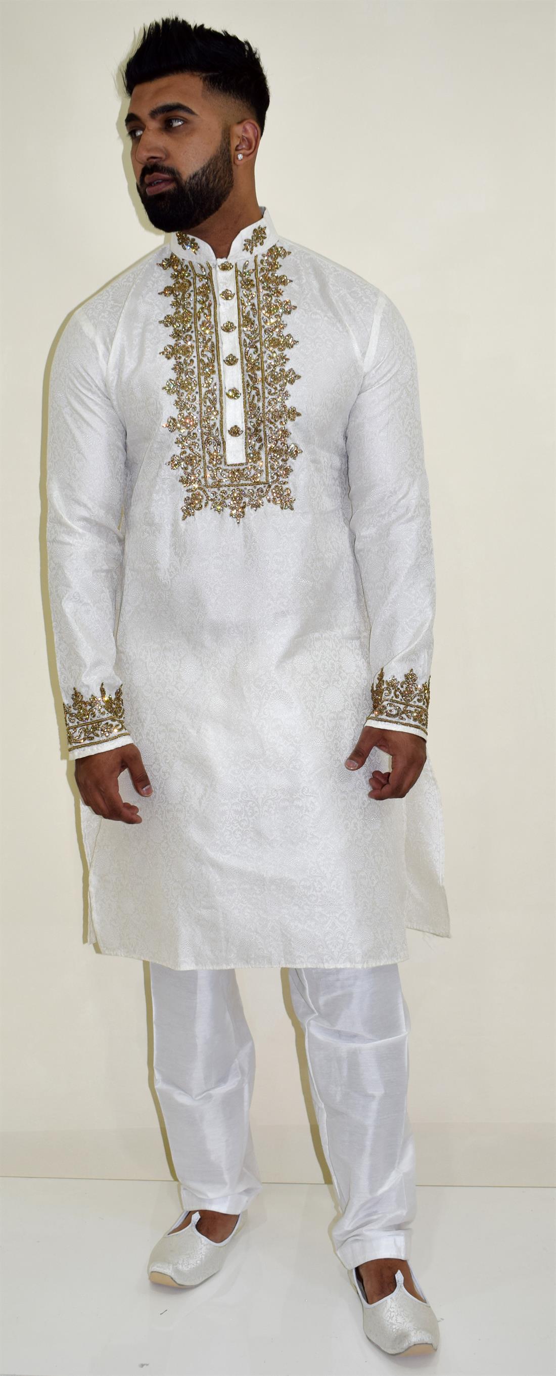 White Mens Kurta Pajama