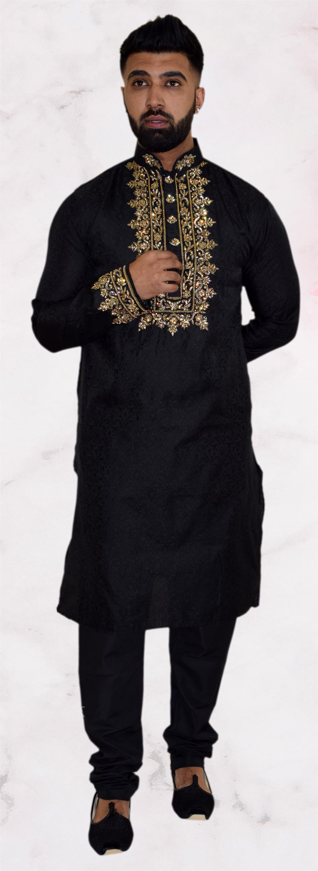 Black Mens Kurta Pajama