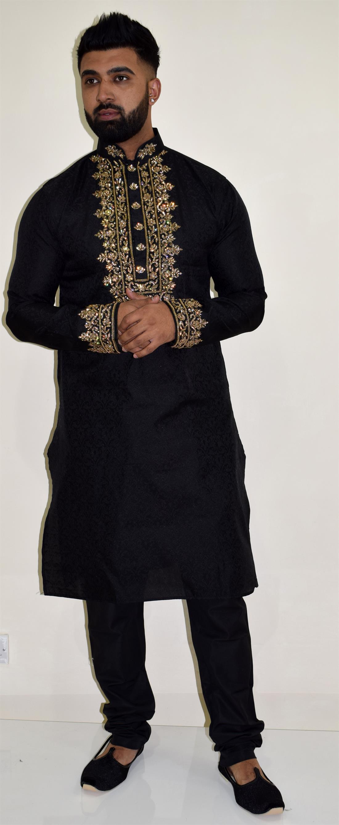 Black Mens Kurta Pajama