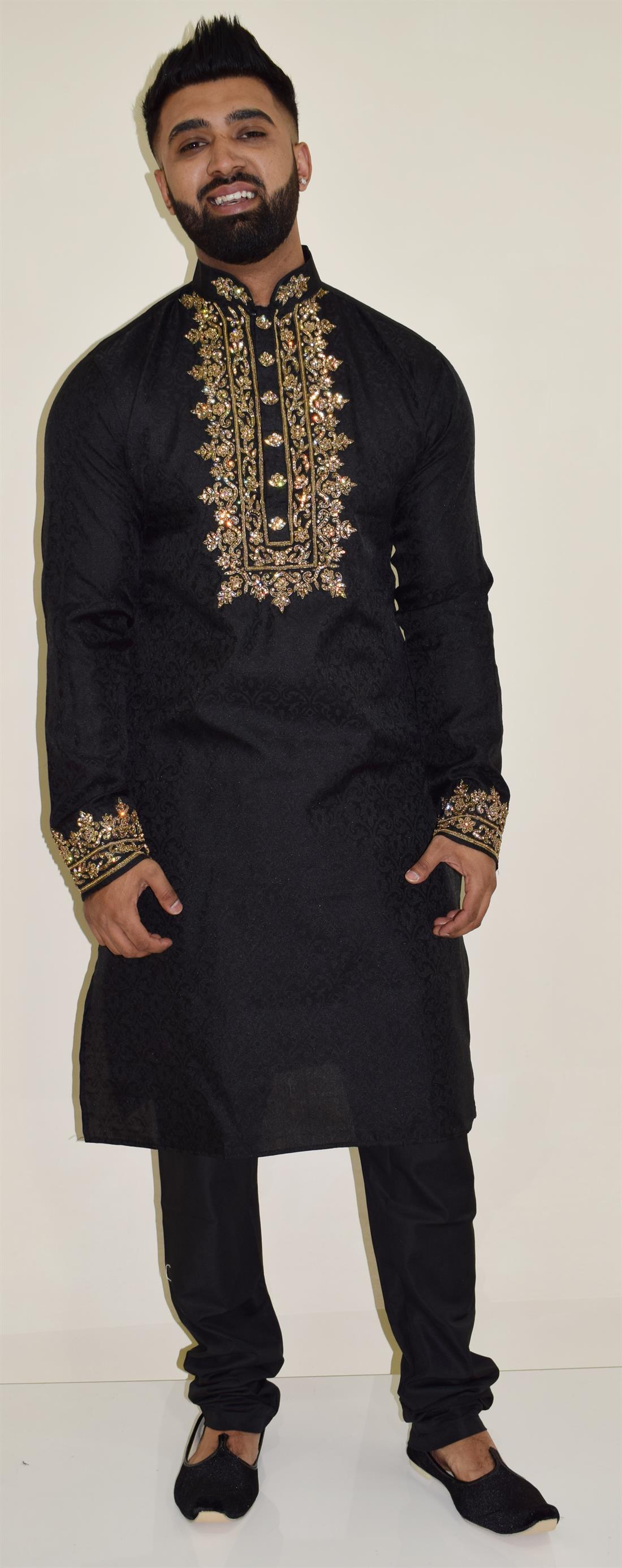 Black Mens Kurta Pajama