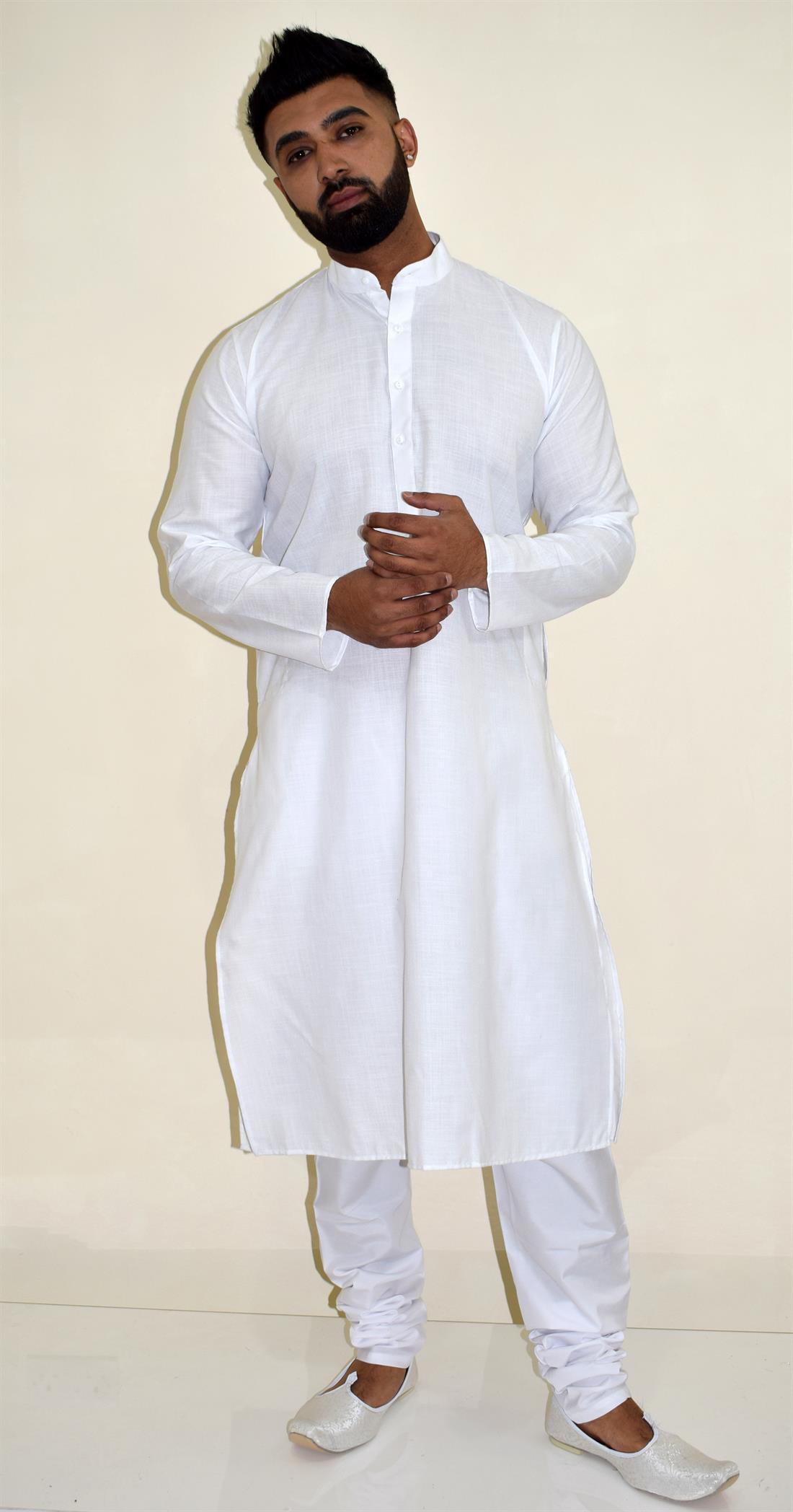 White Mens Kurta Pajama