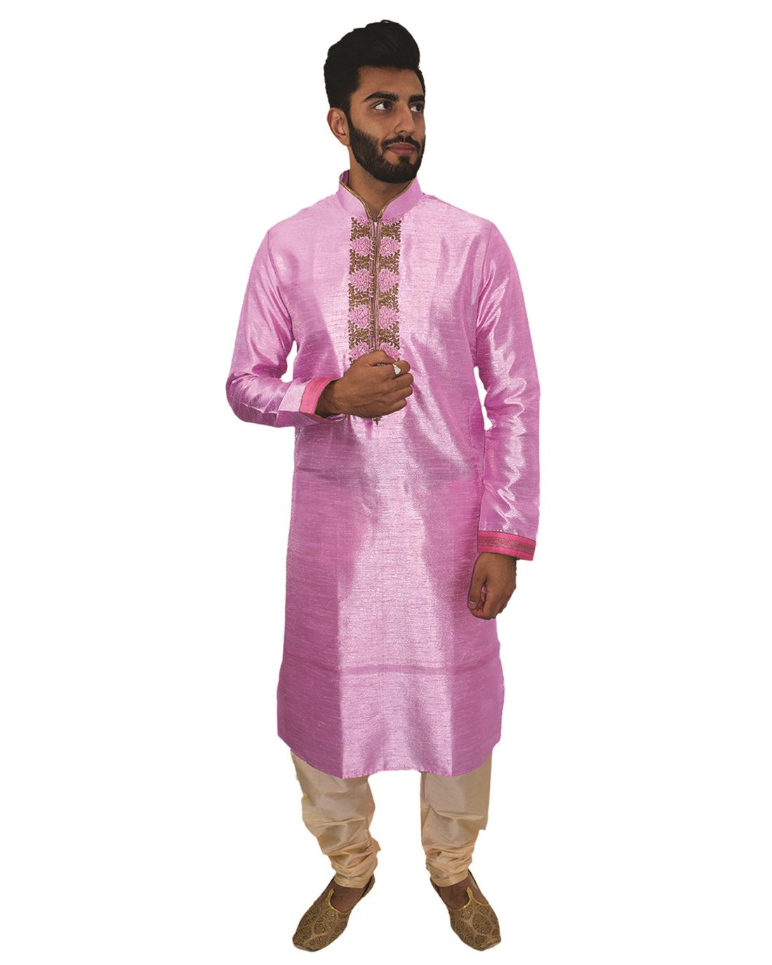 Pink Mens Kurta Pajama