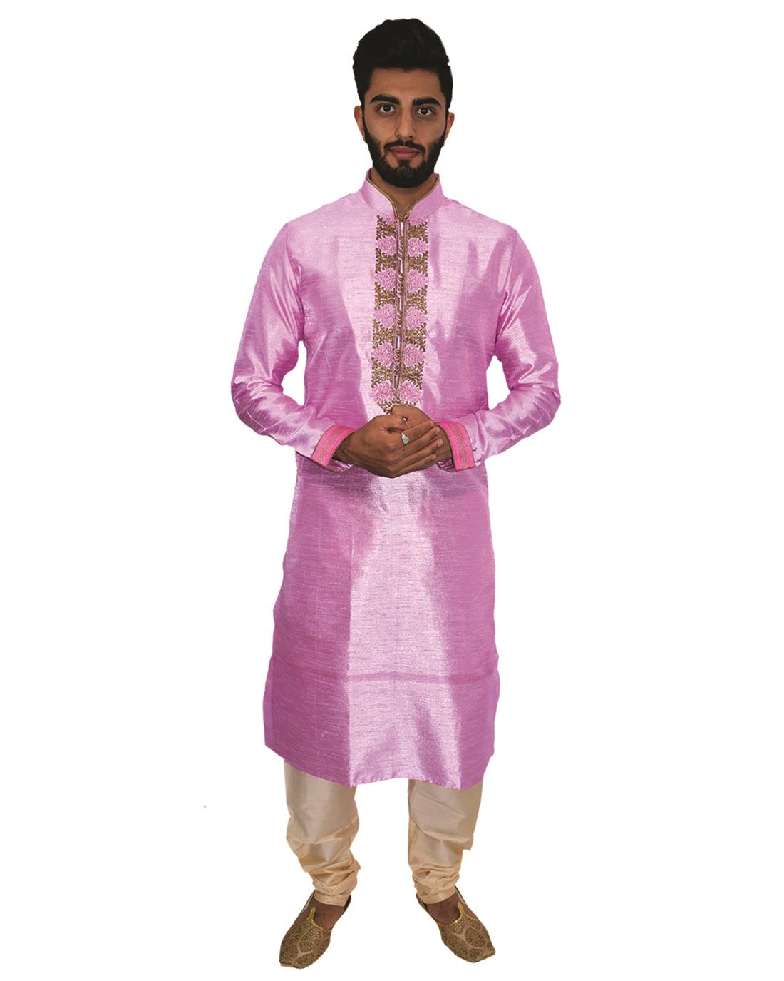 Pink Mens Kurta Pajama