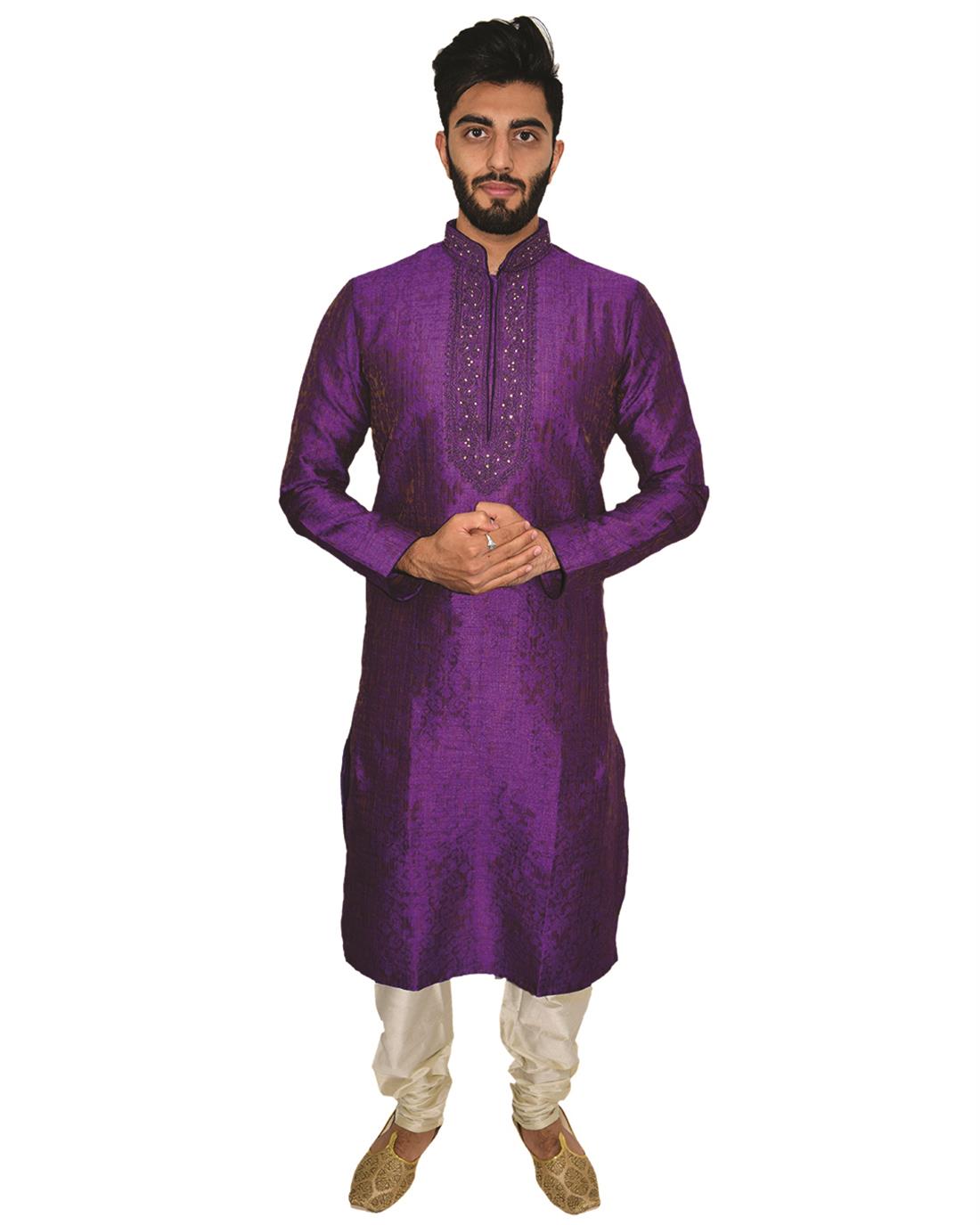 Purple Mens Kurta Pajama