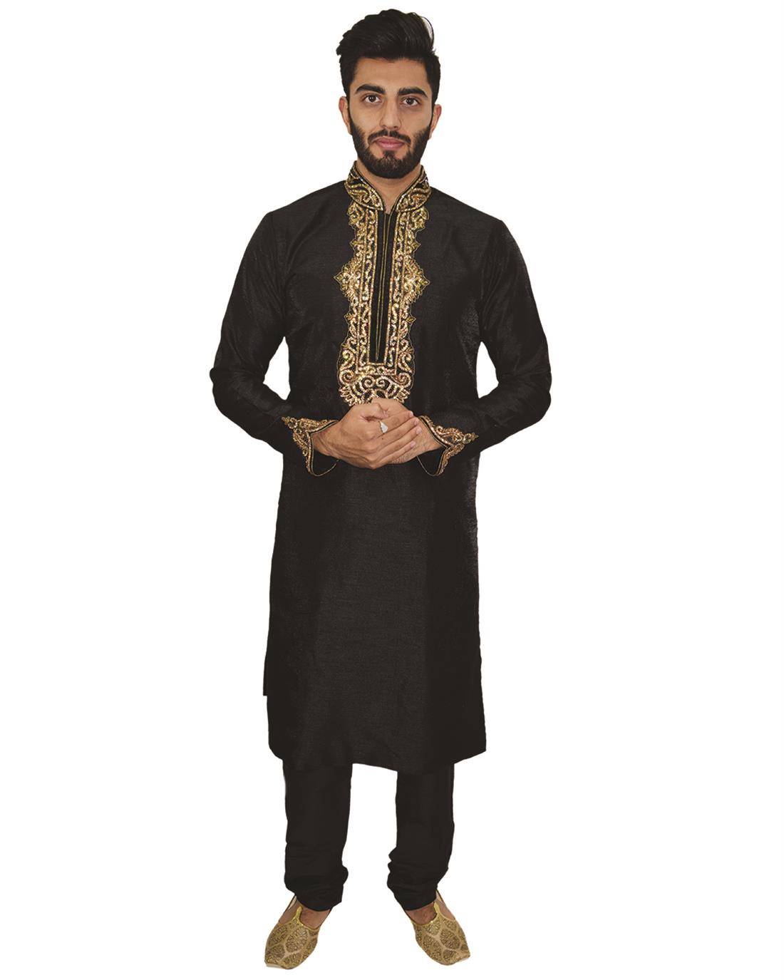 Black Mens Kurta Pajama