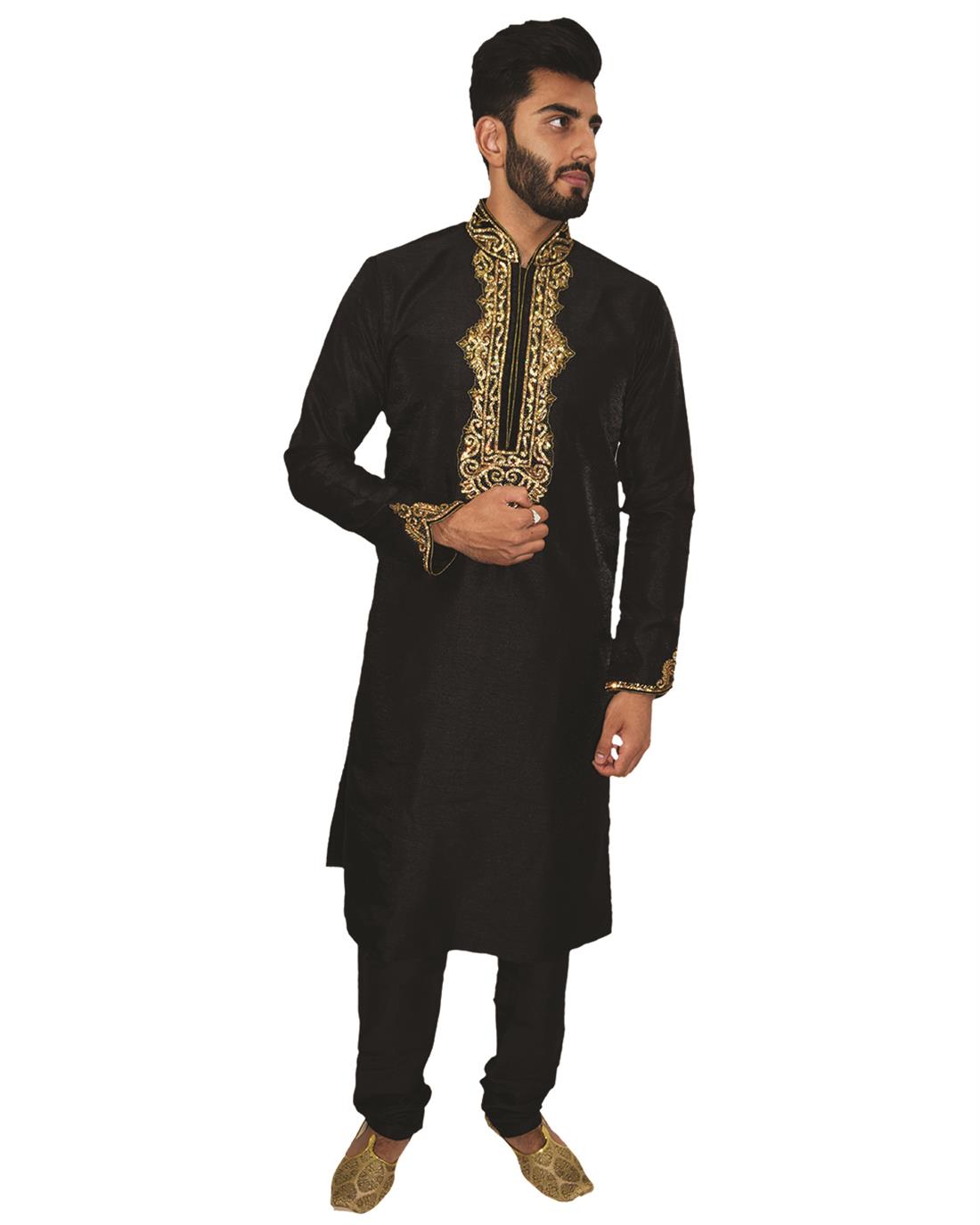 Black Mens Kurta Pajama