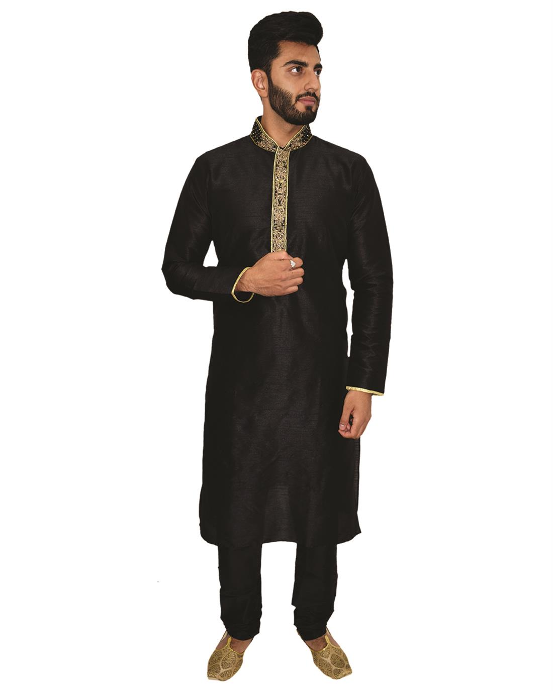 Black Mens Kurta Pajama