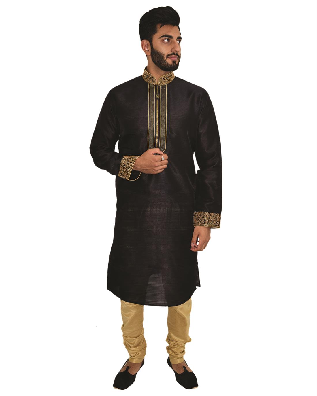Black Mens Kurta Pajama