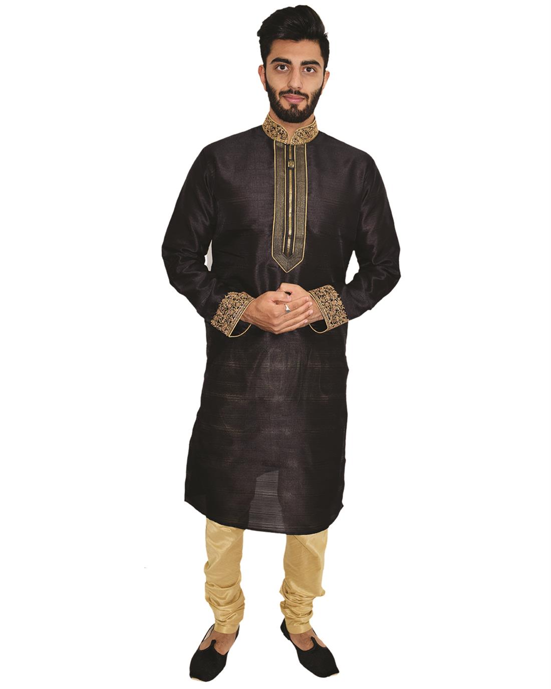 Black Mens Kurta Pajama