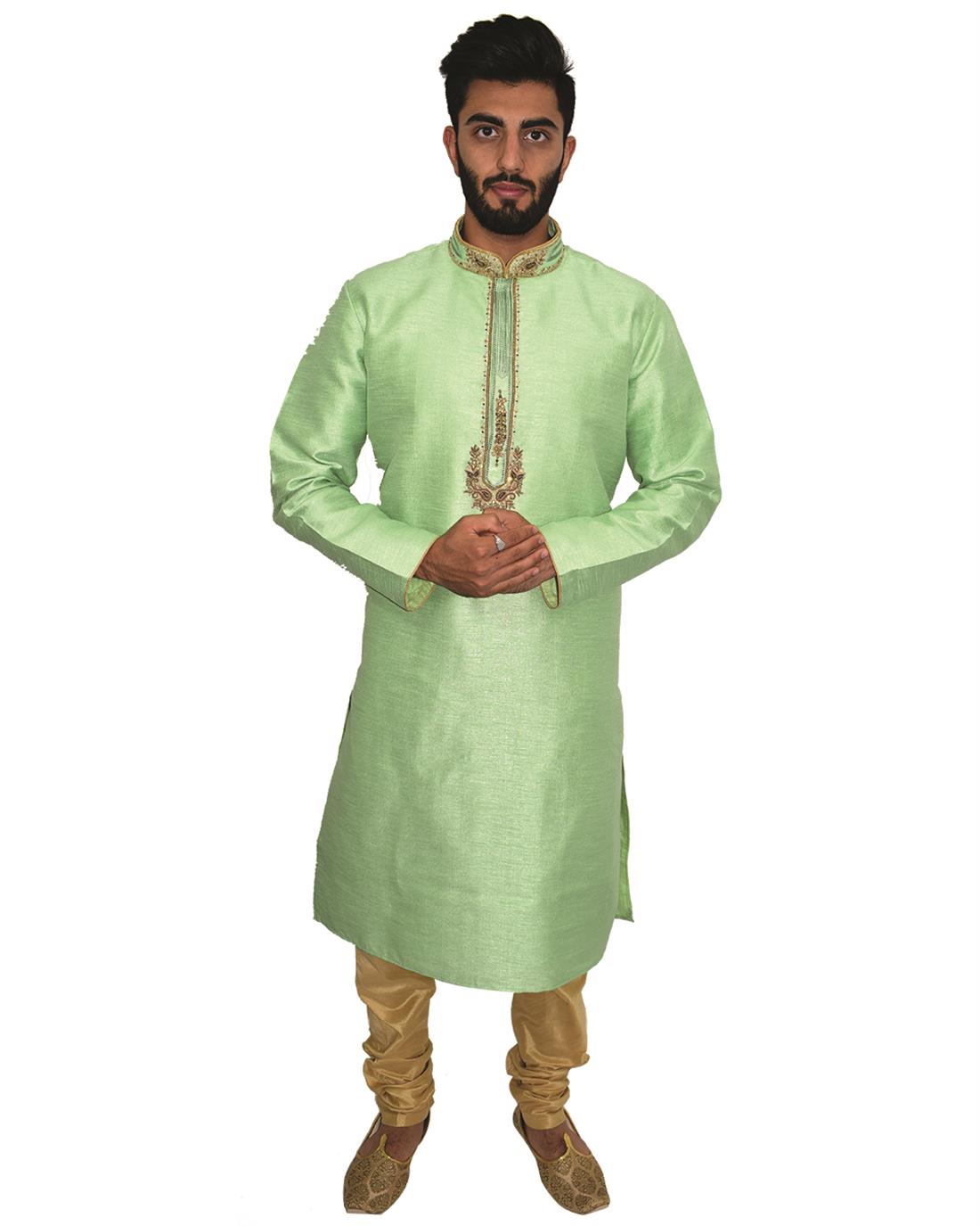 Green Mens Kurta Pajama