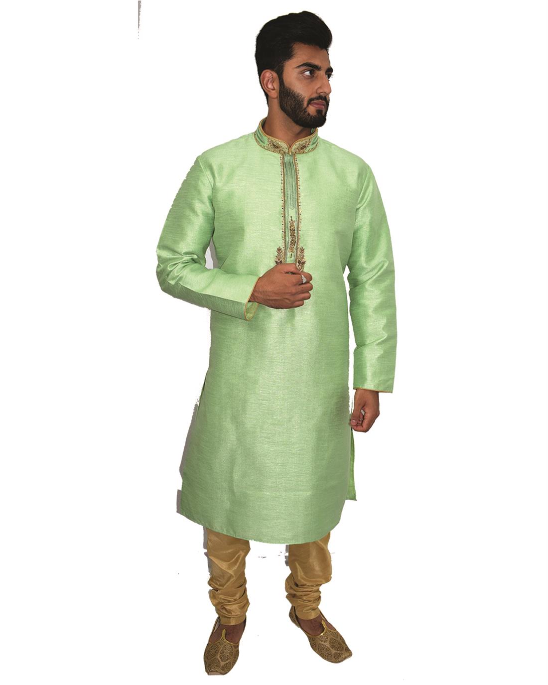 Green Mens Kurta Pajama