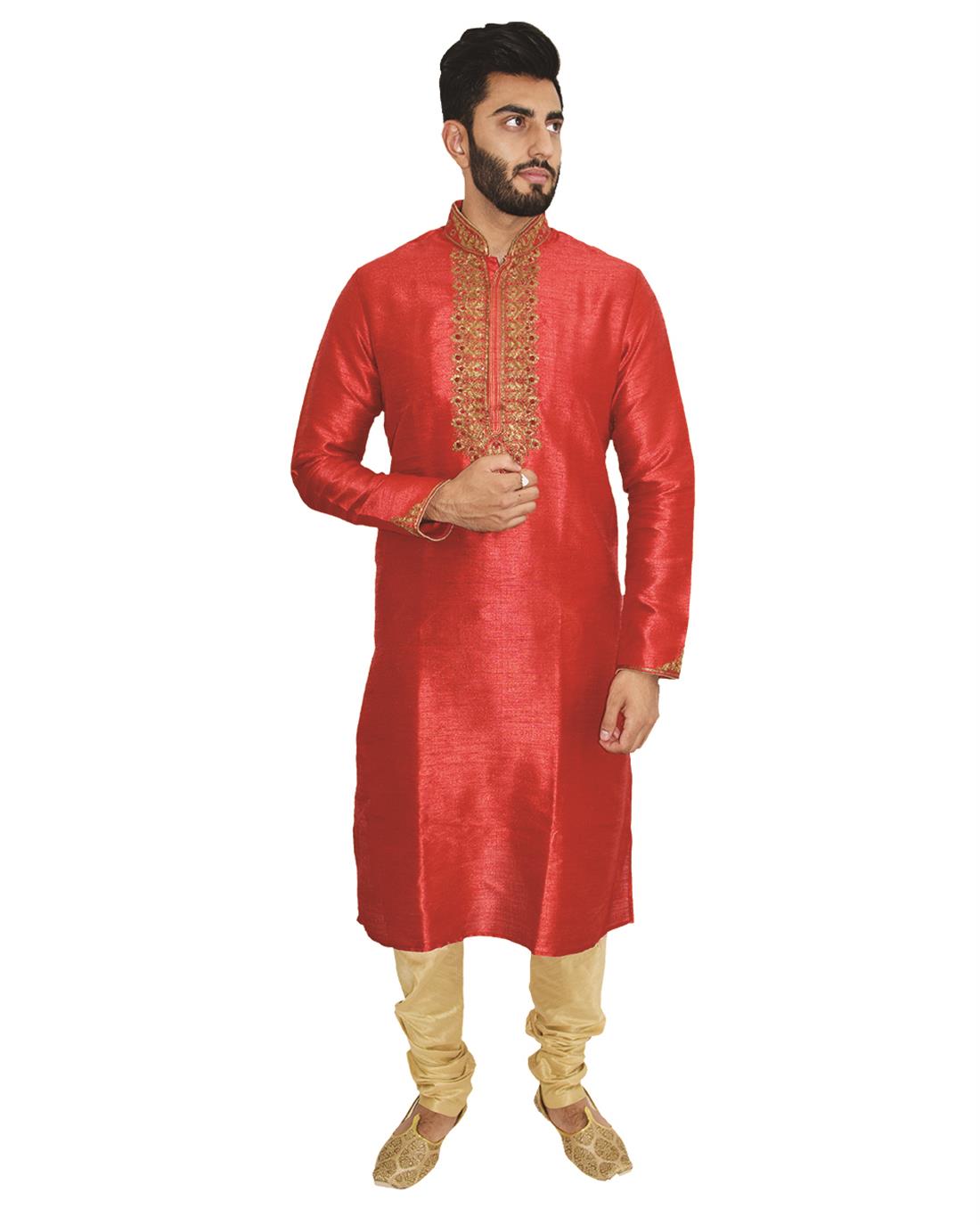 Red Mens Kurta Pajama