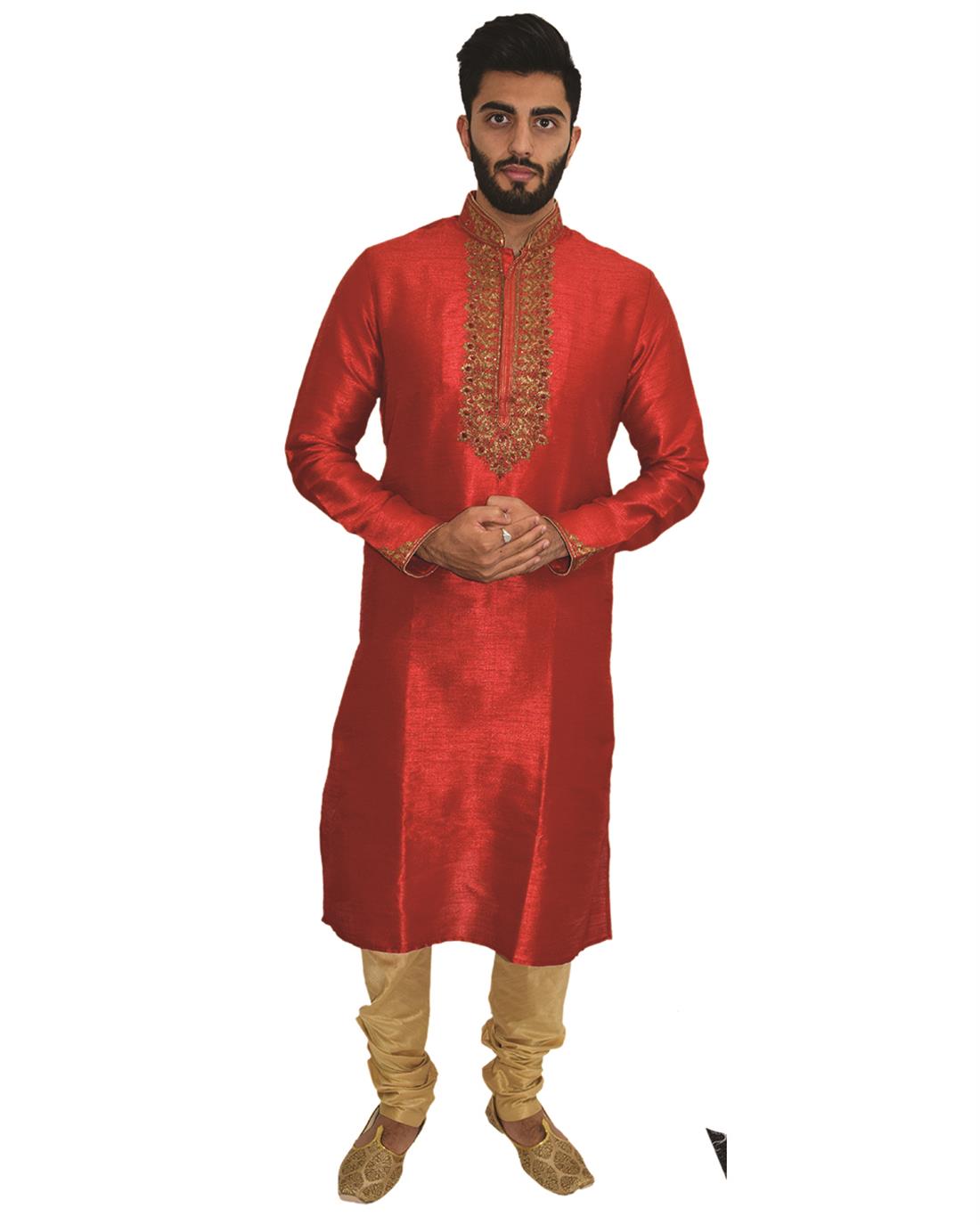 Red Mens Kurta Pajama