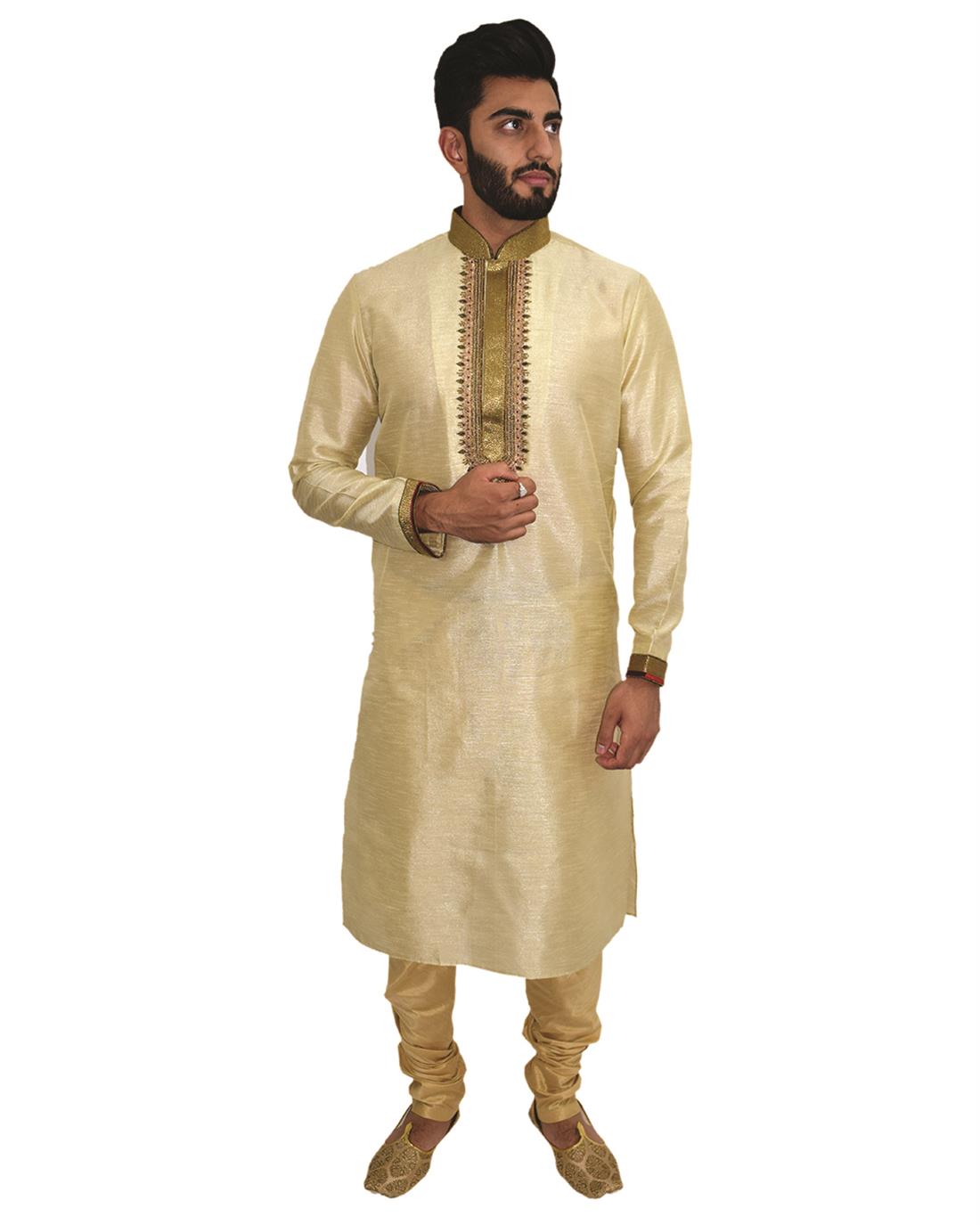 Beige Mens Kurta Pajama