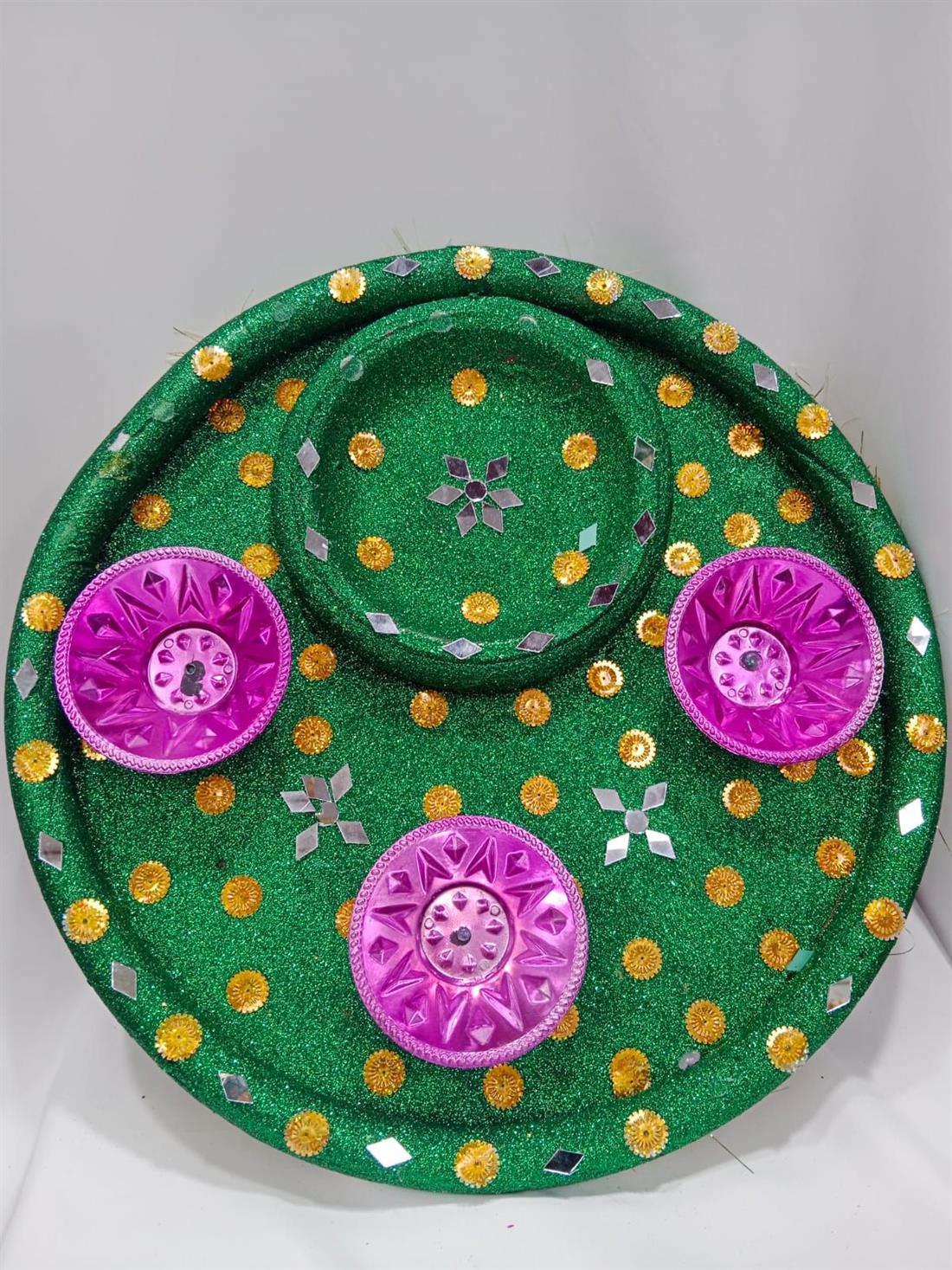 Green Mehndi Plates