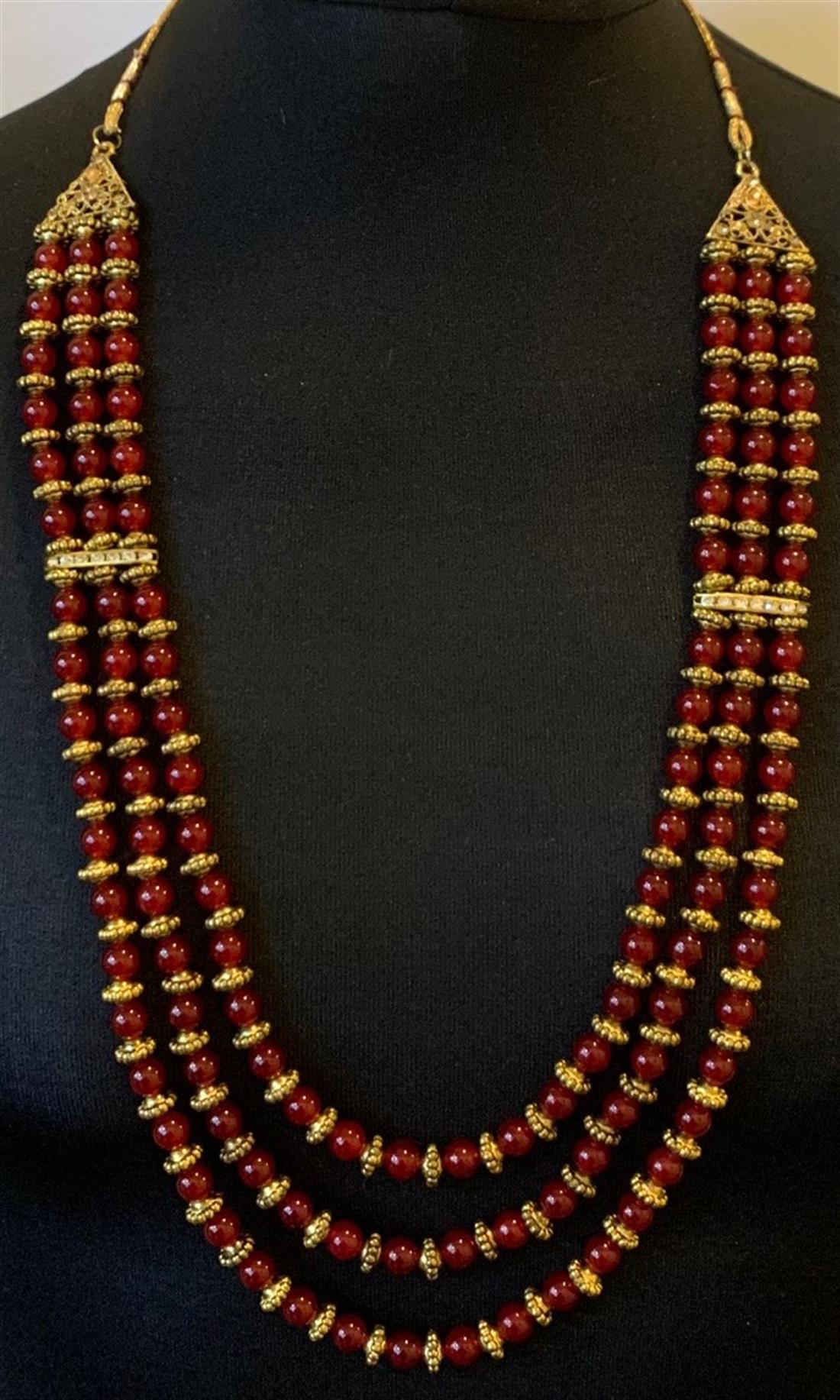 Maroon Beaded Mens Accessories