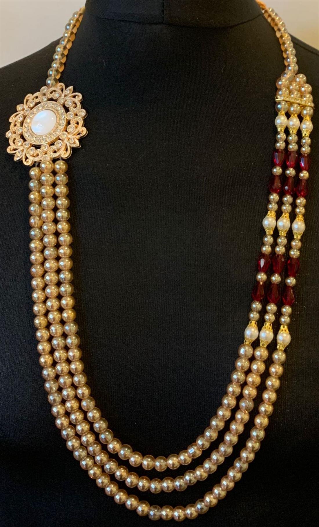 Light Gold Beaded Mens Accessories