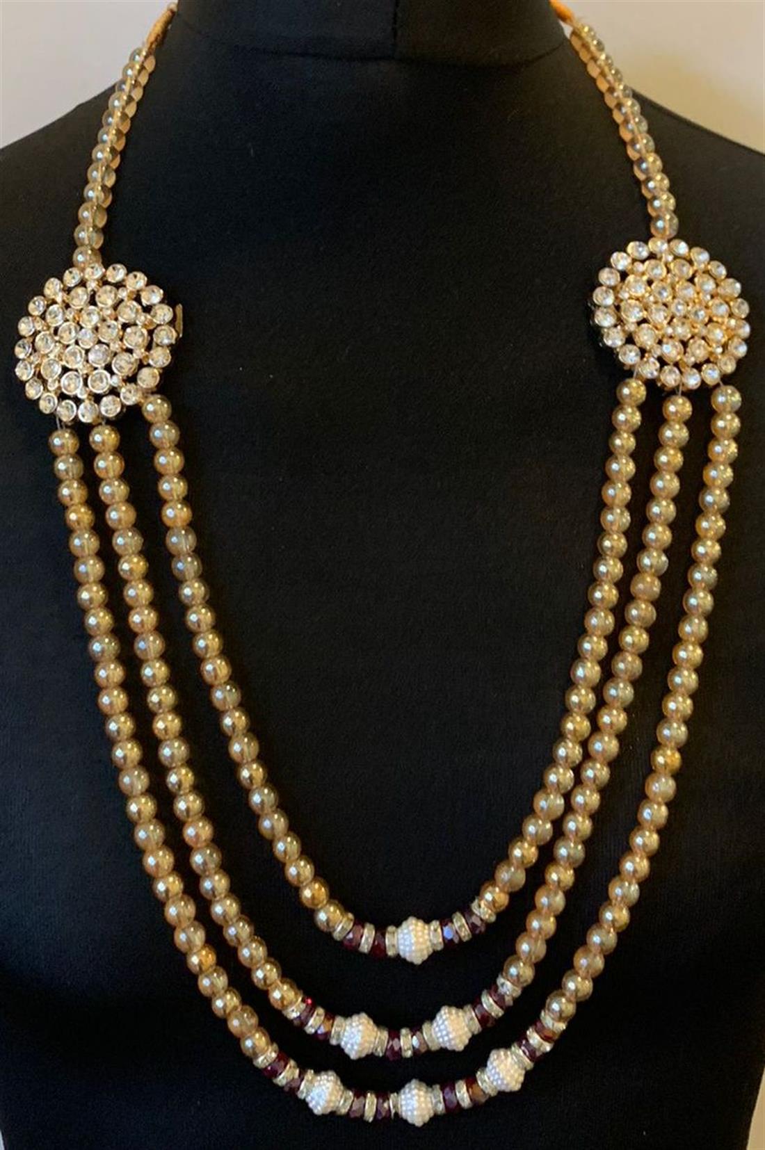 Light Gold Beaded Mens Accessories